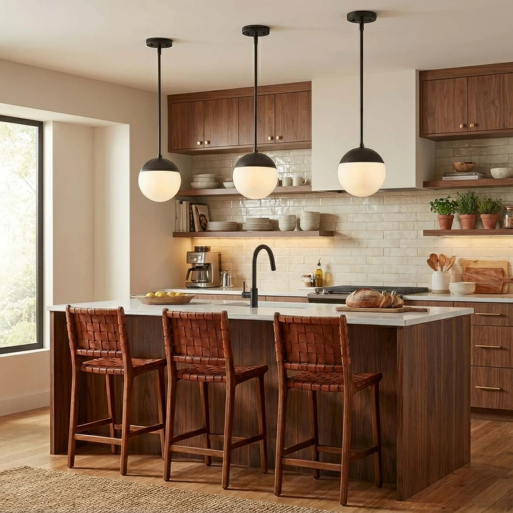 Dixon 1-light Pendant in Matte Black and Opal Glass - Image 4