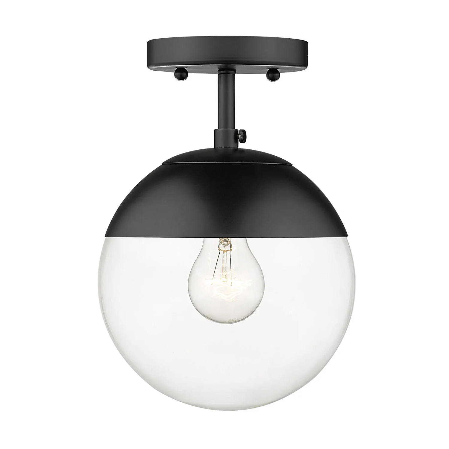 Dixon 1-light Semi-Flush Mount in Matte Black and Clear Glass