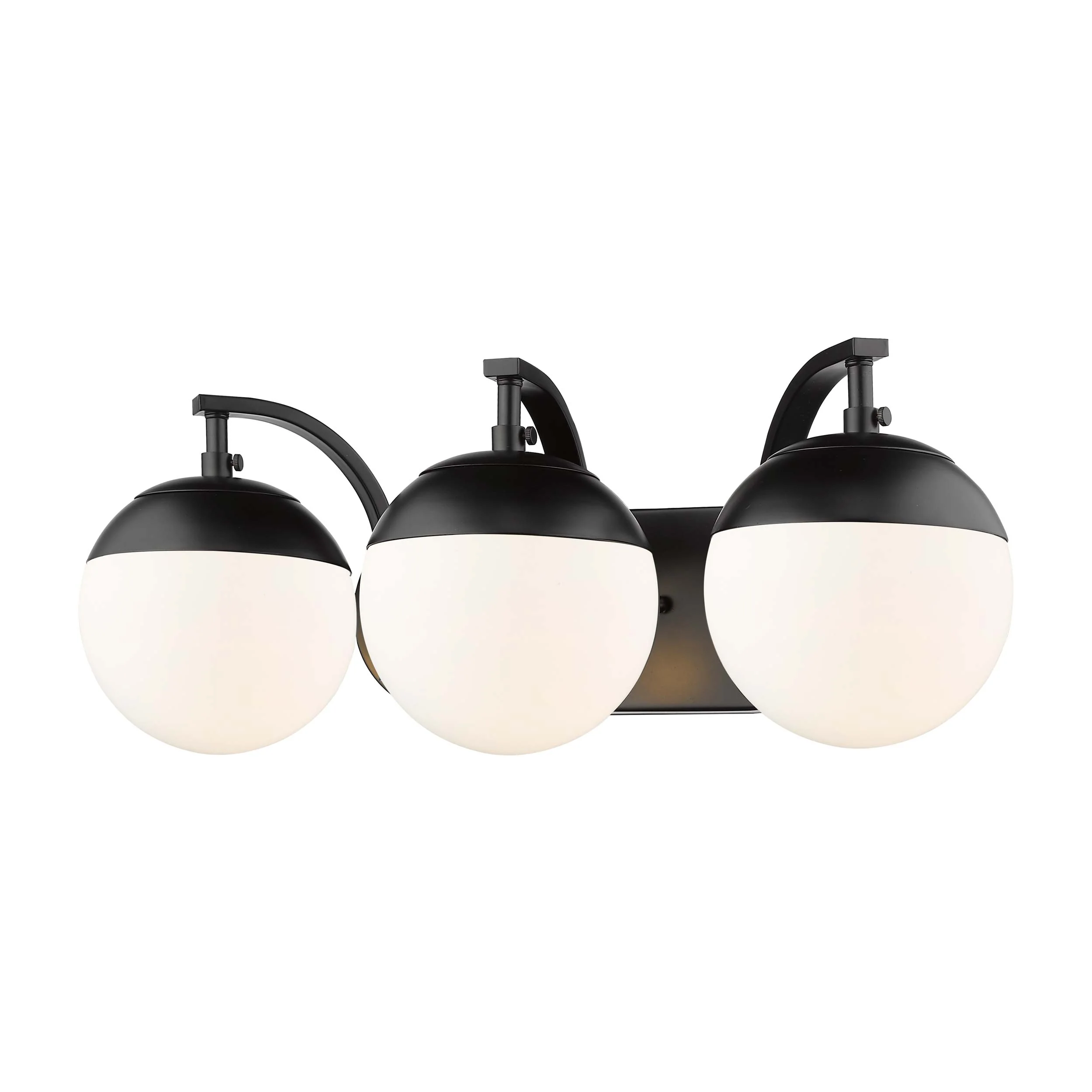 Dixon 3-light Vanity in Matte Black and Opal Glass - Image 3