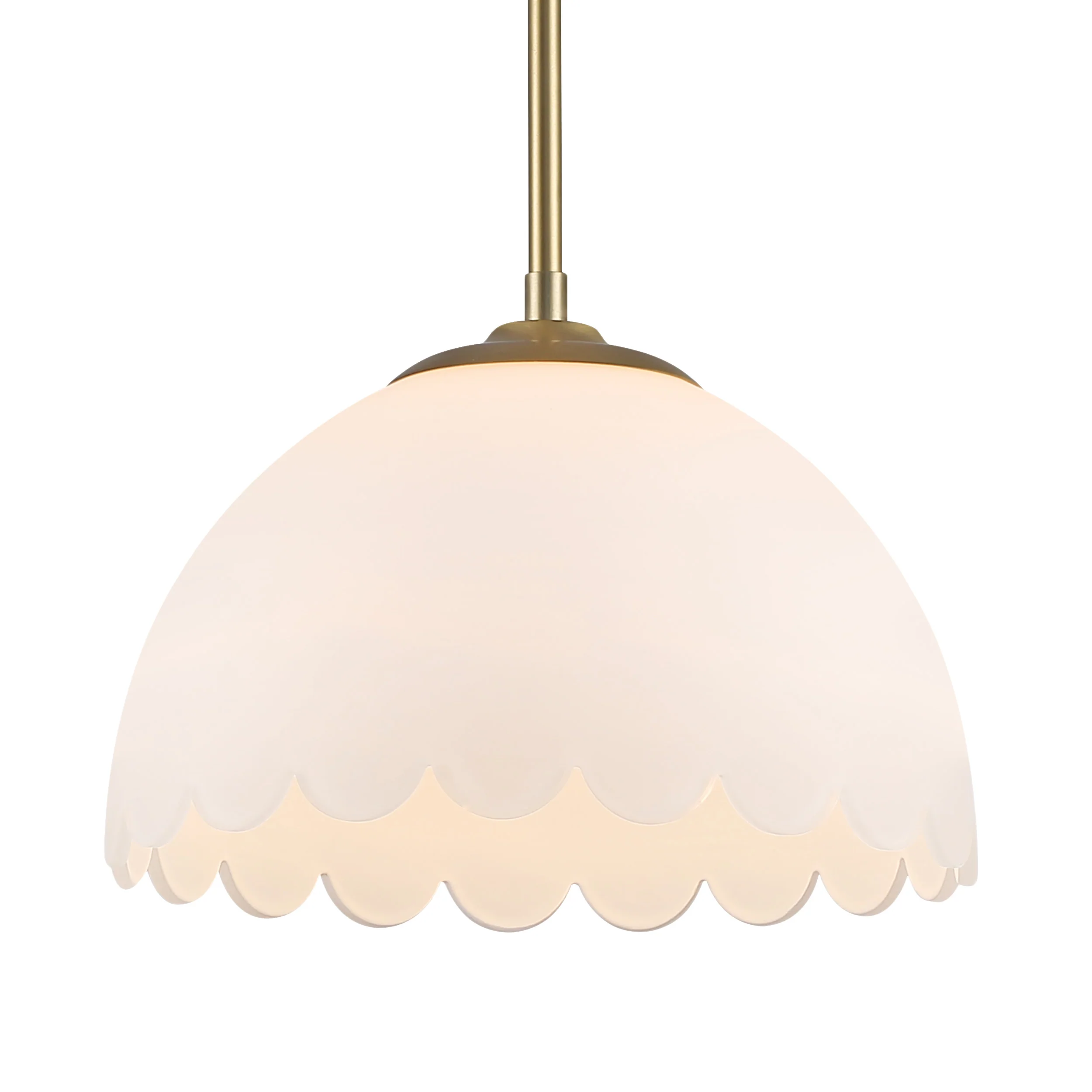 Dorinda 1-Light Pendant in Brushed Champagne Bronze with Opal Glass