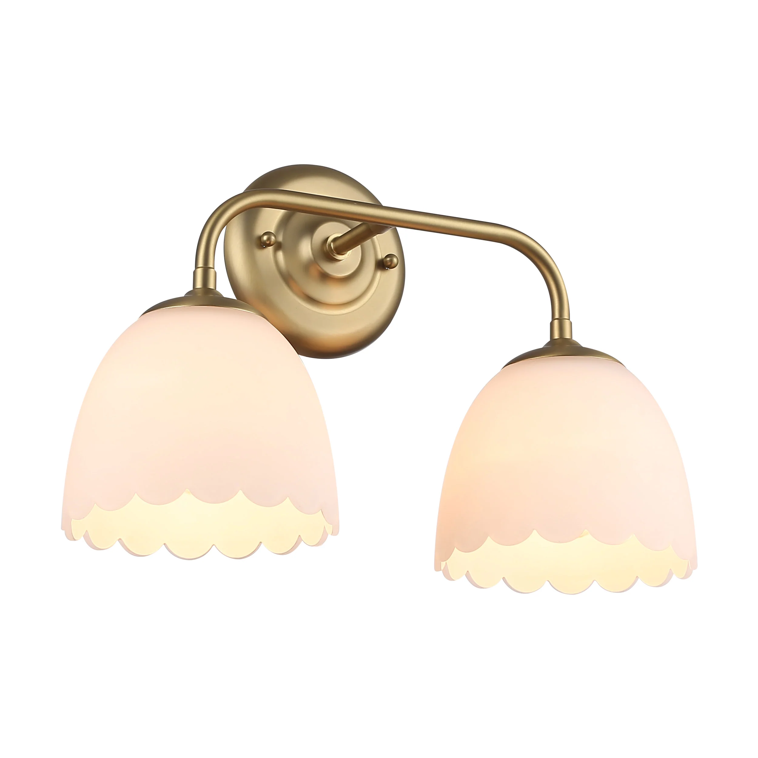 Dorinda 2-Light Vanity Light in Brushed Champagne Bronze with Opal Glass