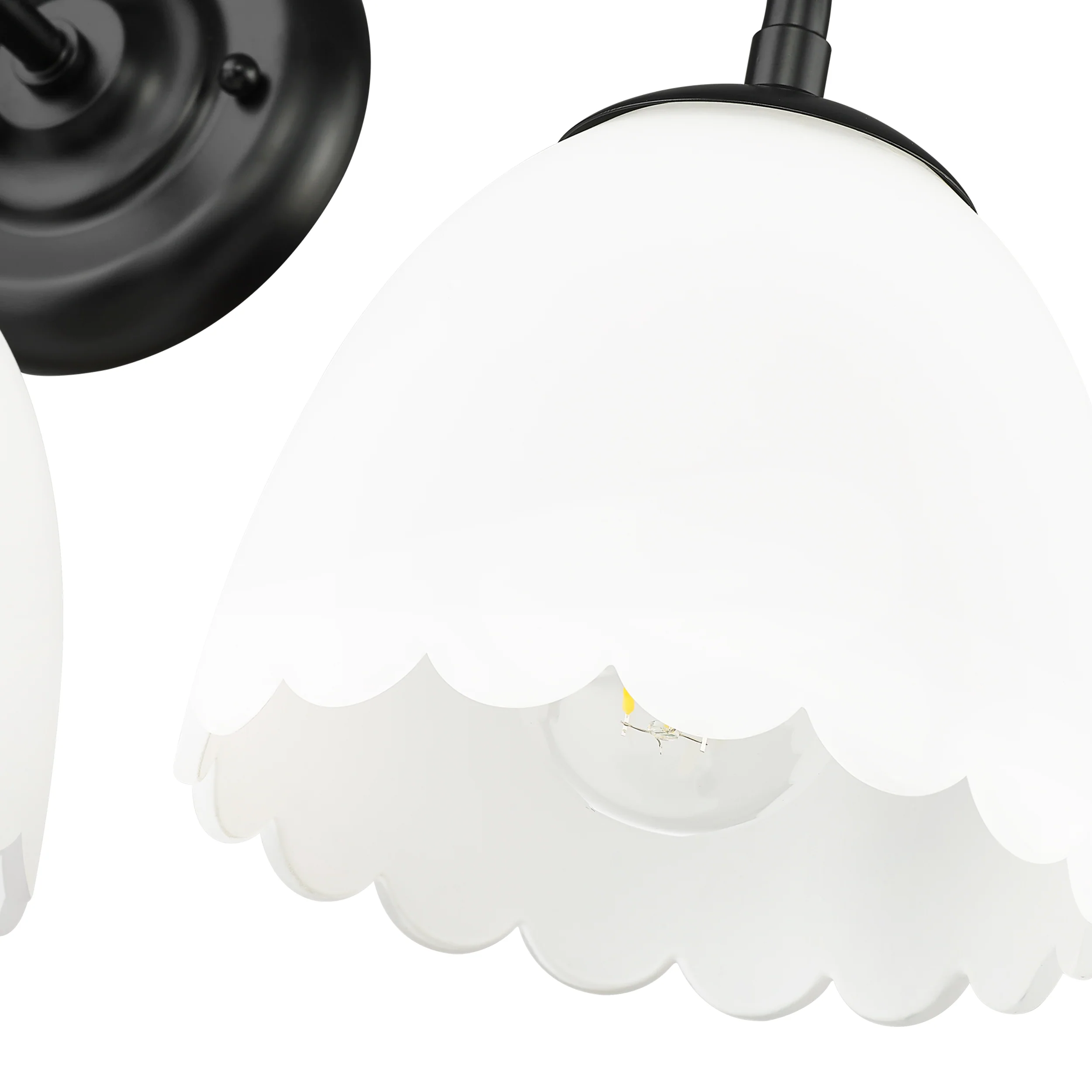 Dorinda 3-Light Vanity Light in Matte Black with Opal Glass - Image 6