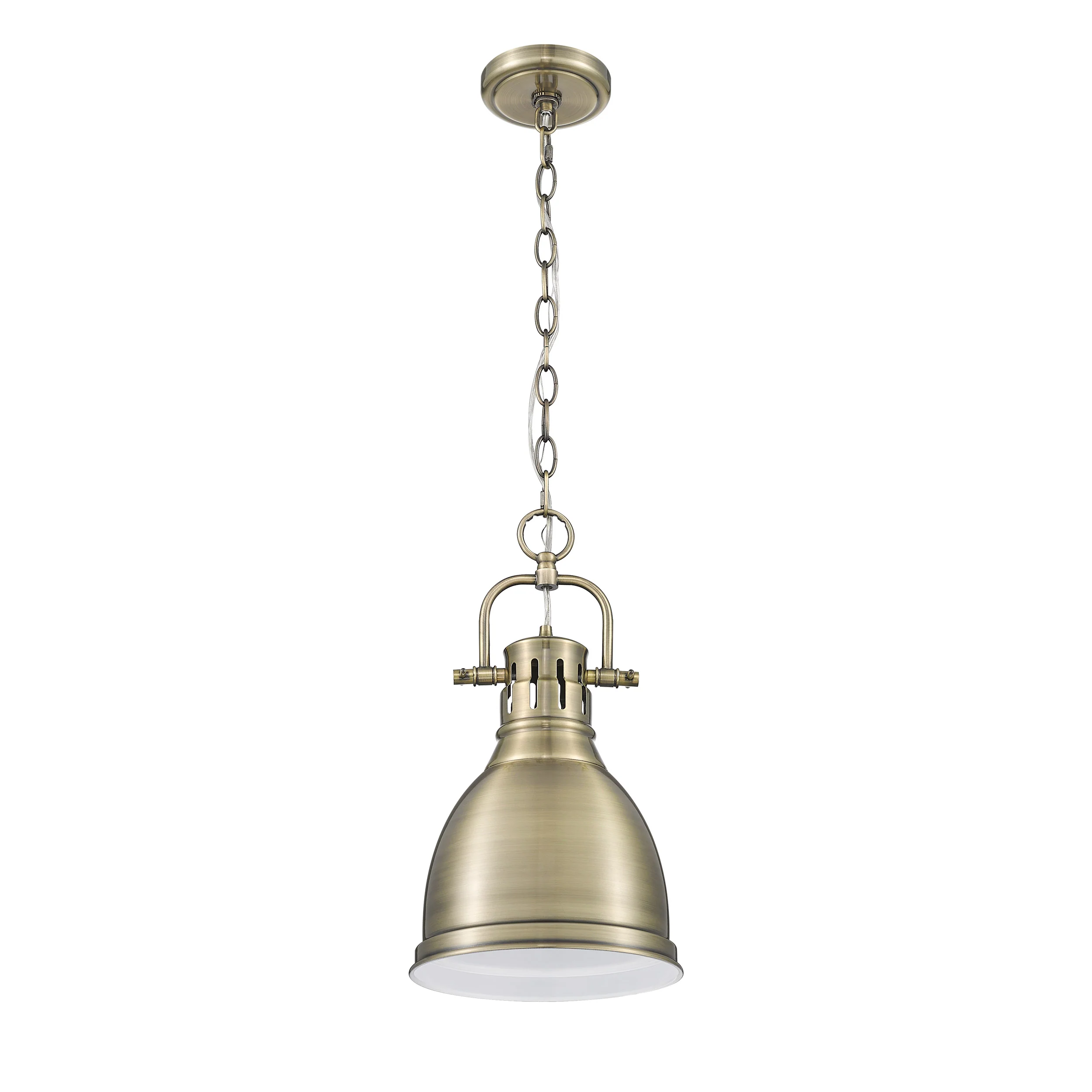 Duncan 1-light 9in Chain Hung Pendant in Aged Brass - Image 3