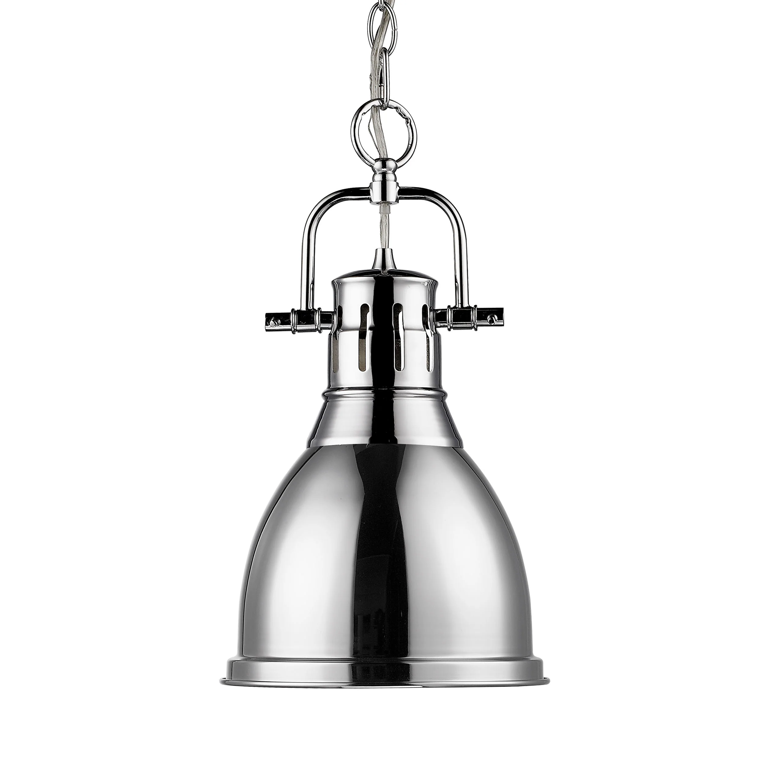 Duncan 1-light 9in Chain Hung Pendant in Chrome