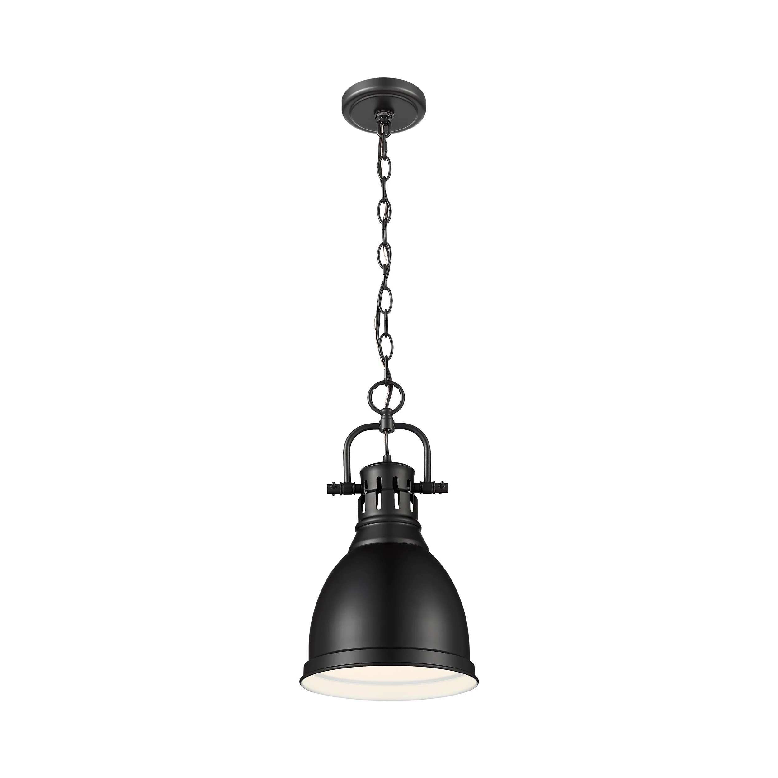 Duncan 1-light 9in Chain Hung Pendant in Matte Black - Image 2