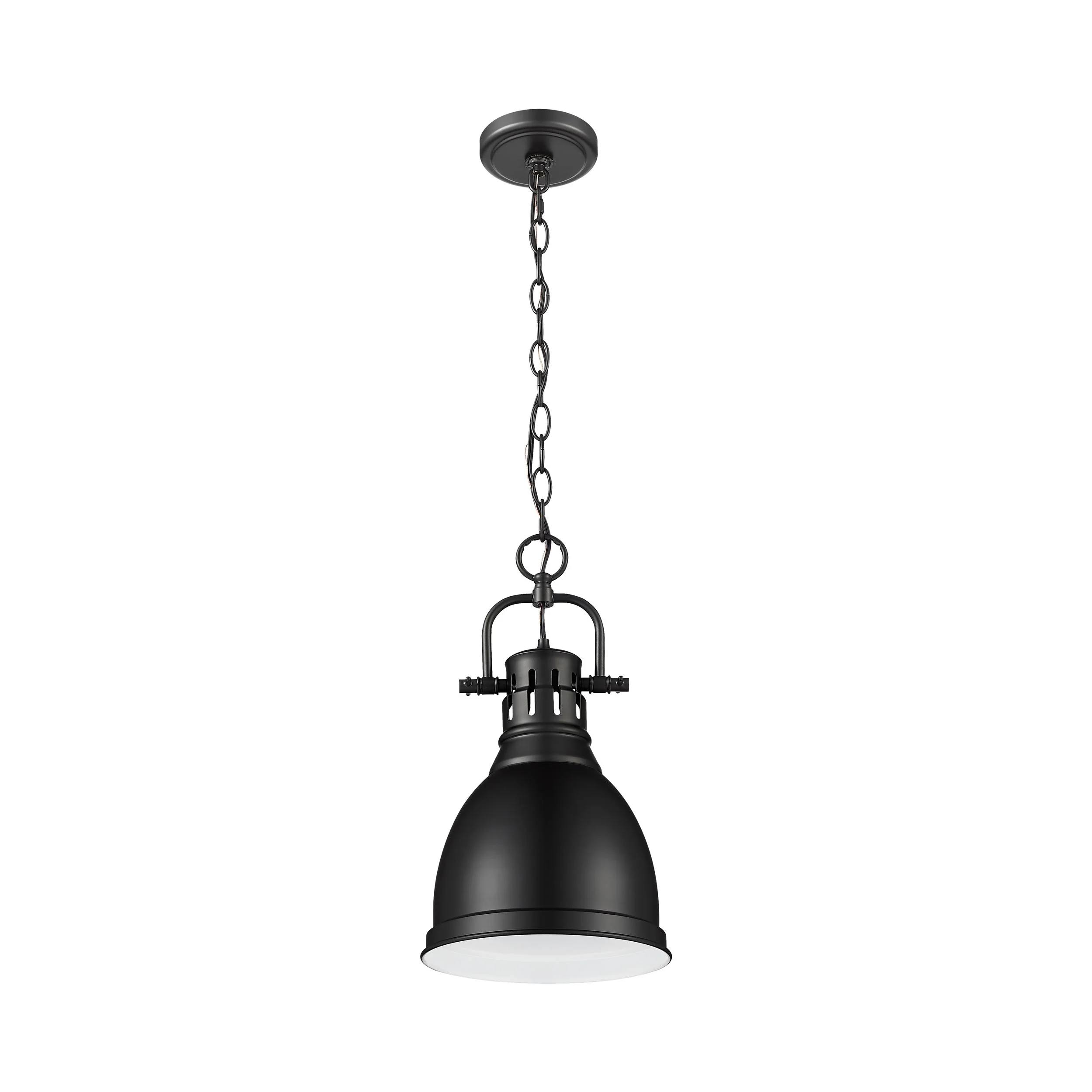 Duncan 1-light 9in Chain Hung Pendant in Matte Black - Image 3