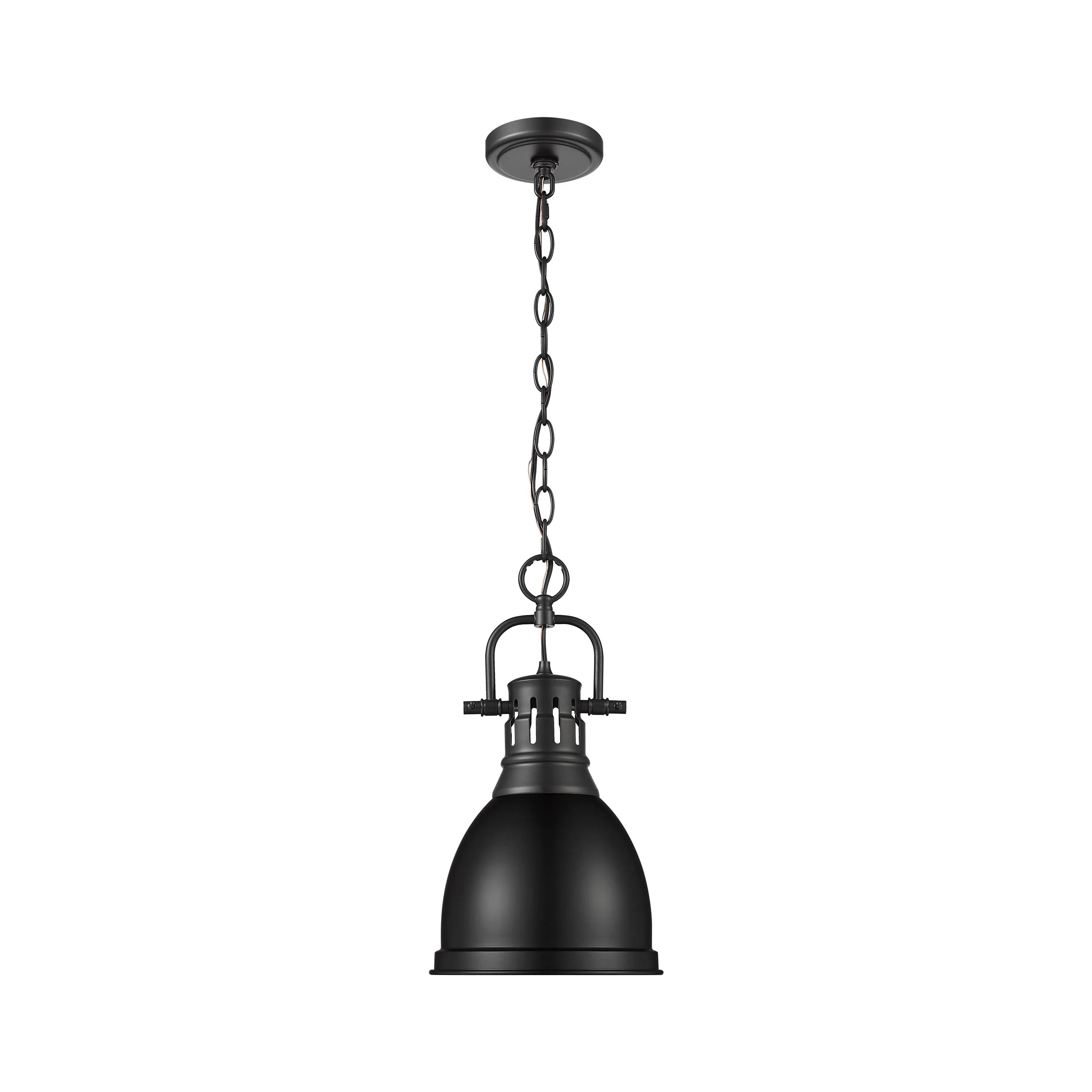 Duncan 1-light 9in Chain Hung Pendant in Matte Black - Image 4