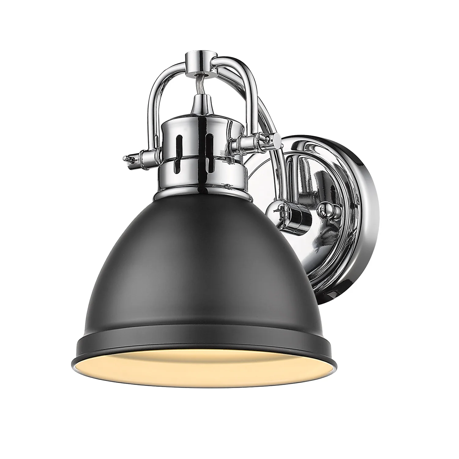Duncan 1-light Vanity in Chrome and Matte Black shade