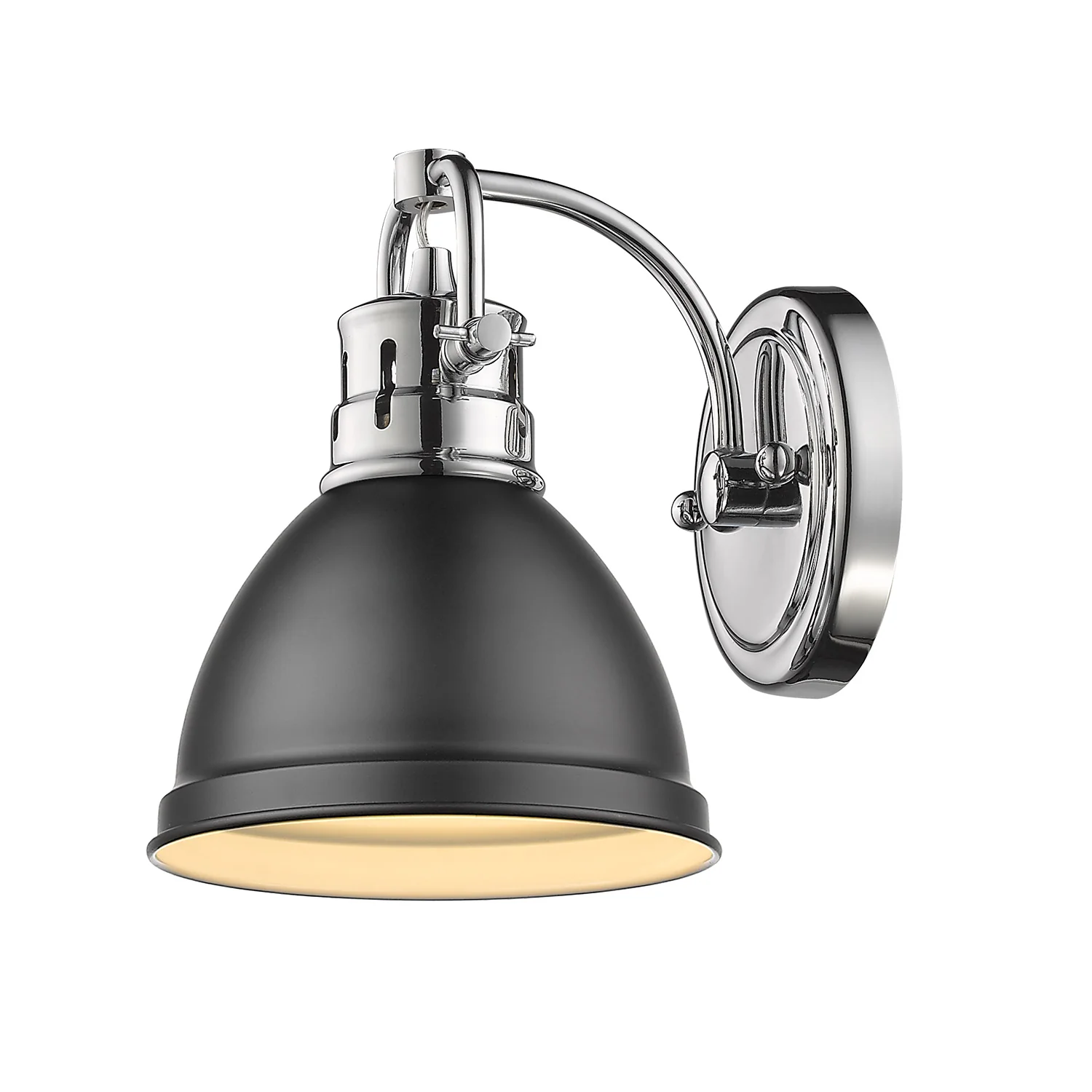 Duncan 1-light Vanity in Chrome and Matte Black shade - Image 2
