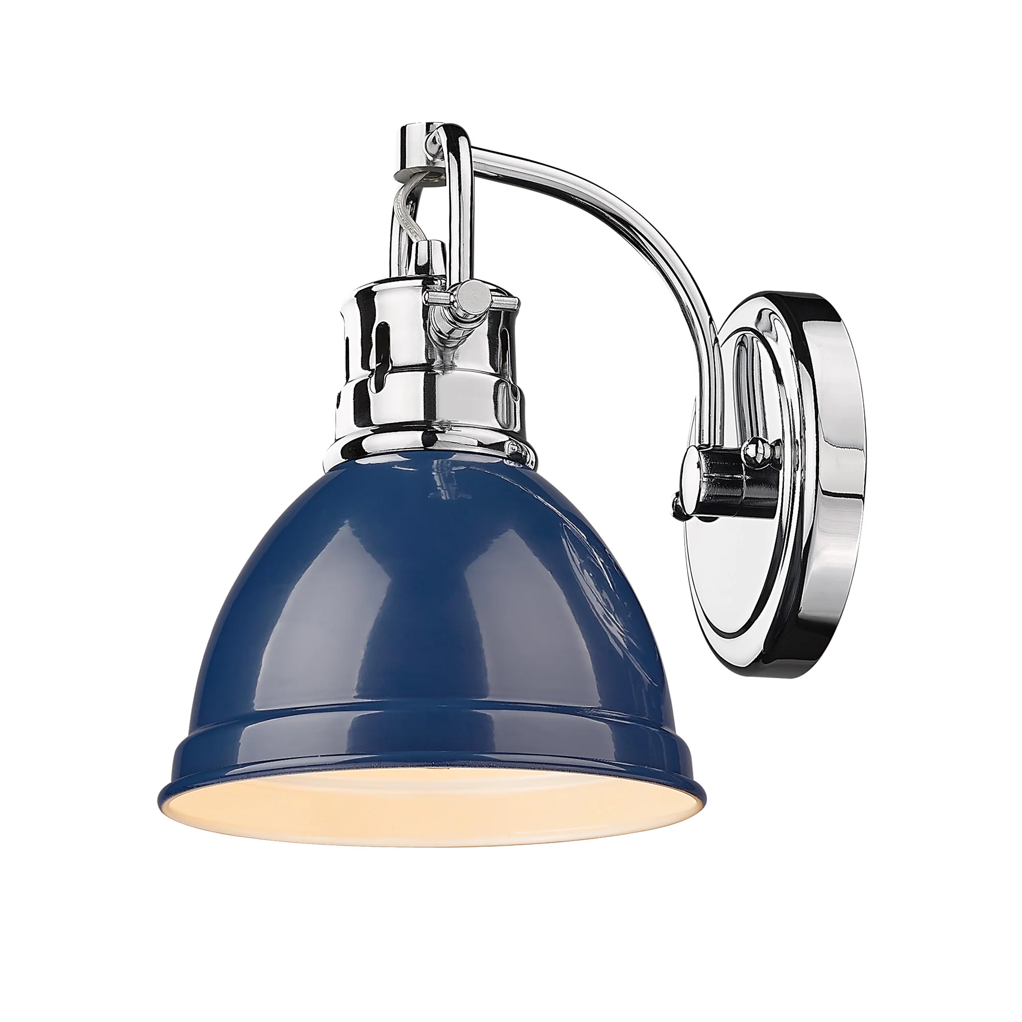 Duncan 1-light Vanity in Chrome and Navy Blue shade - Image 4