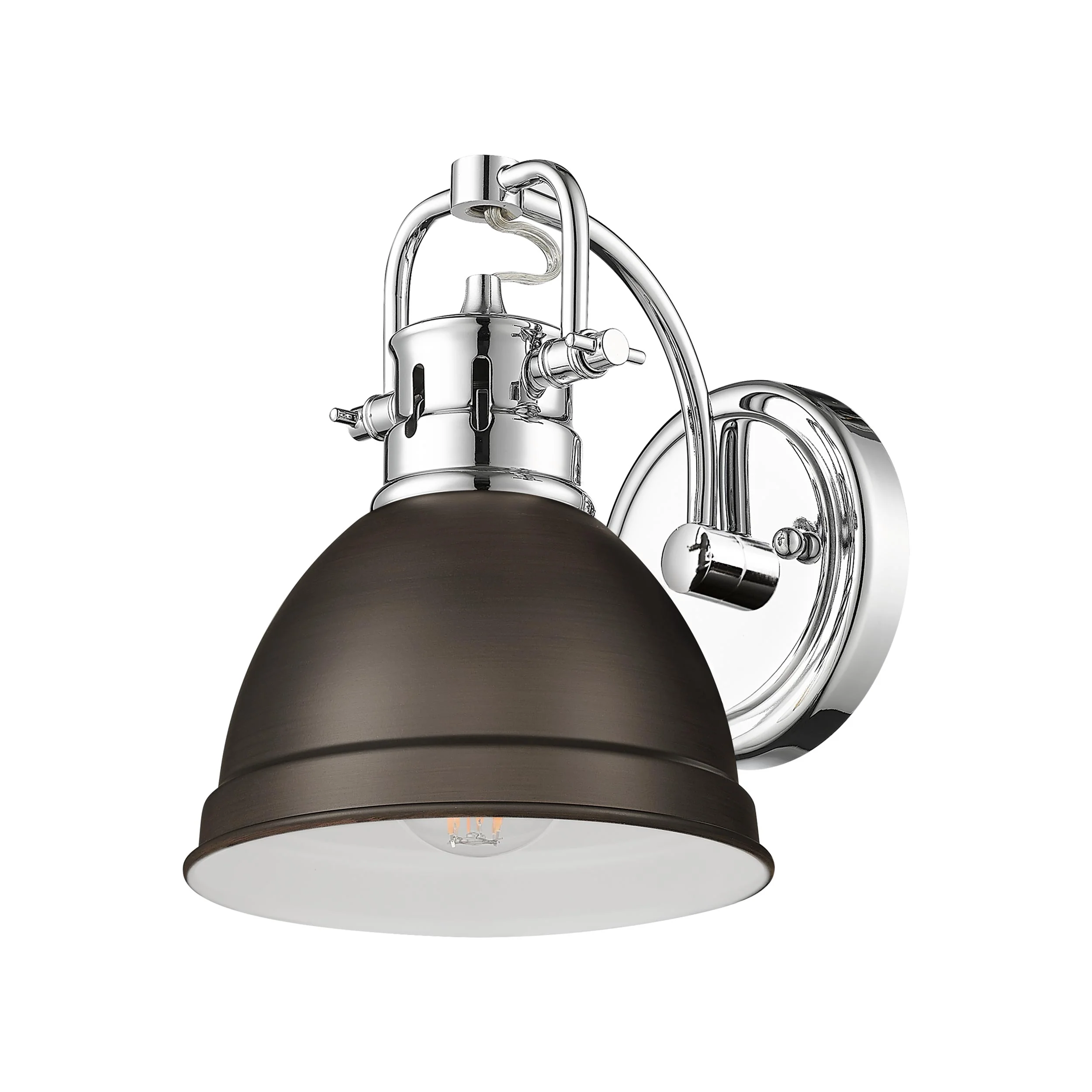 Duncan 1-light Vanity in Chrome and Rubbed Bronze shade - Image 2