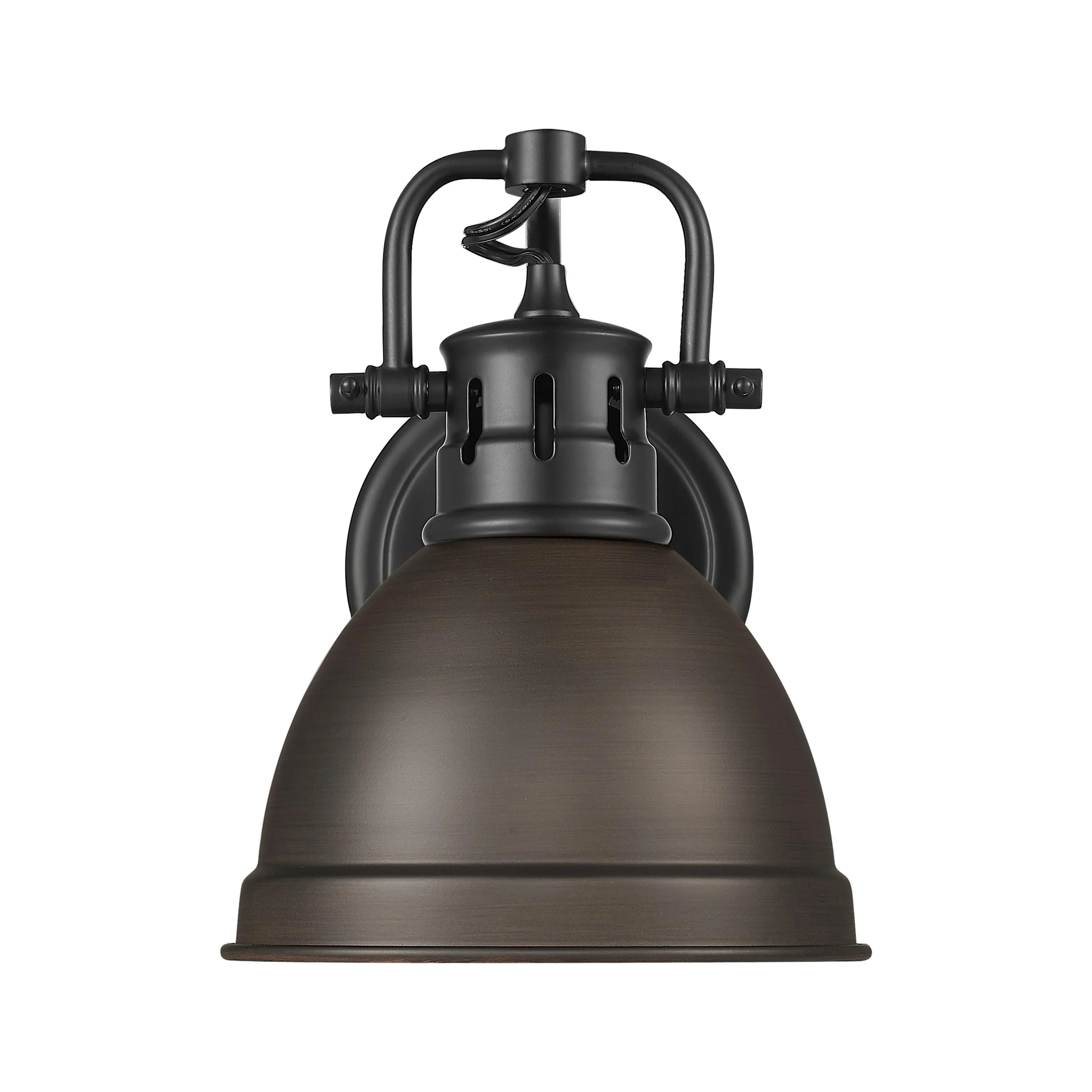 Duncan 1-light Vanity in Matte Black and Rubbed Bronze shade - Image 3