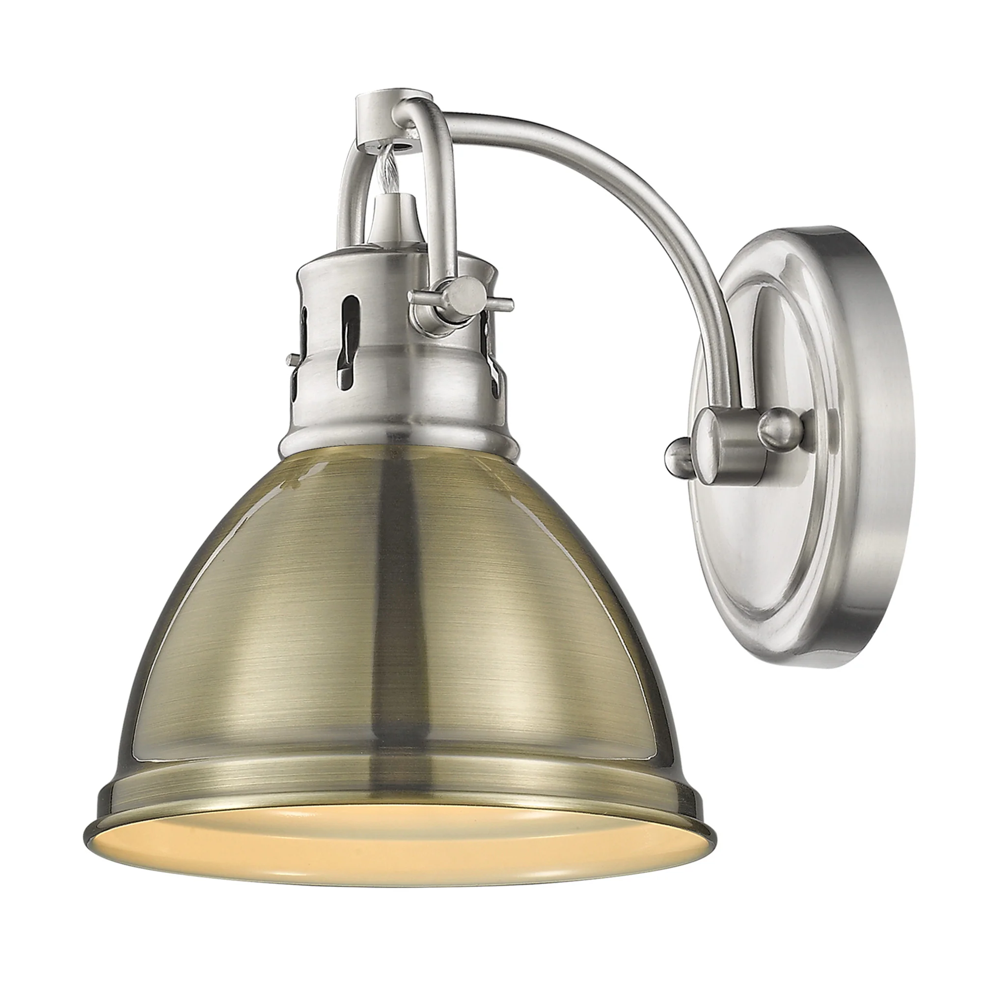 Duncan 1-light Vanity in Pewter and Aged Brass shade - Image 2
