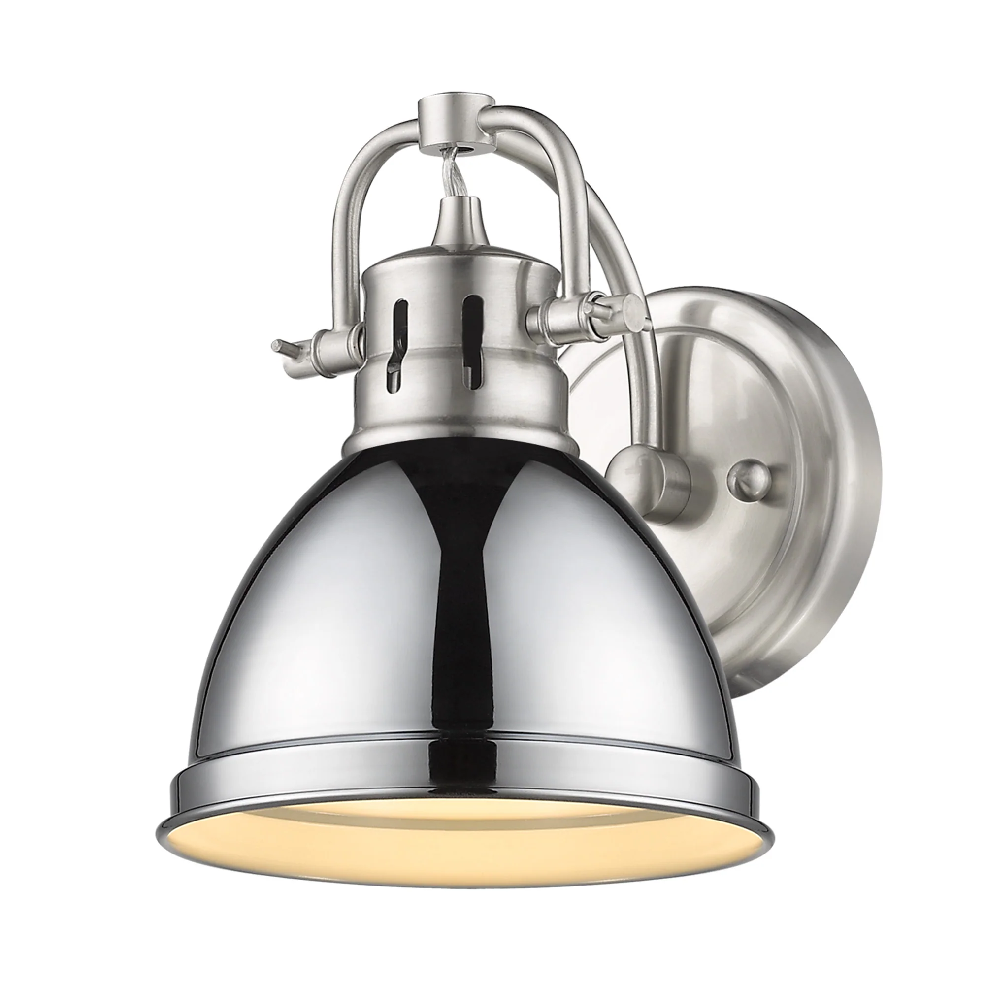 Duncan 1-light Vanity in Pewter and Chrome shade