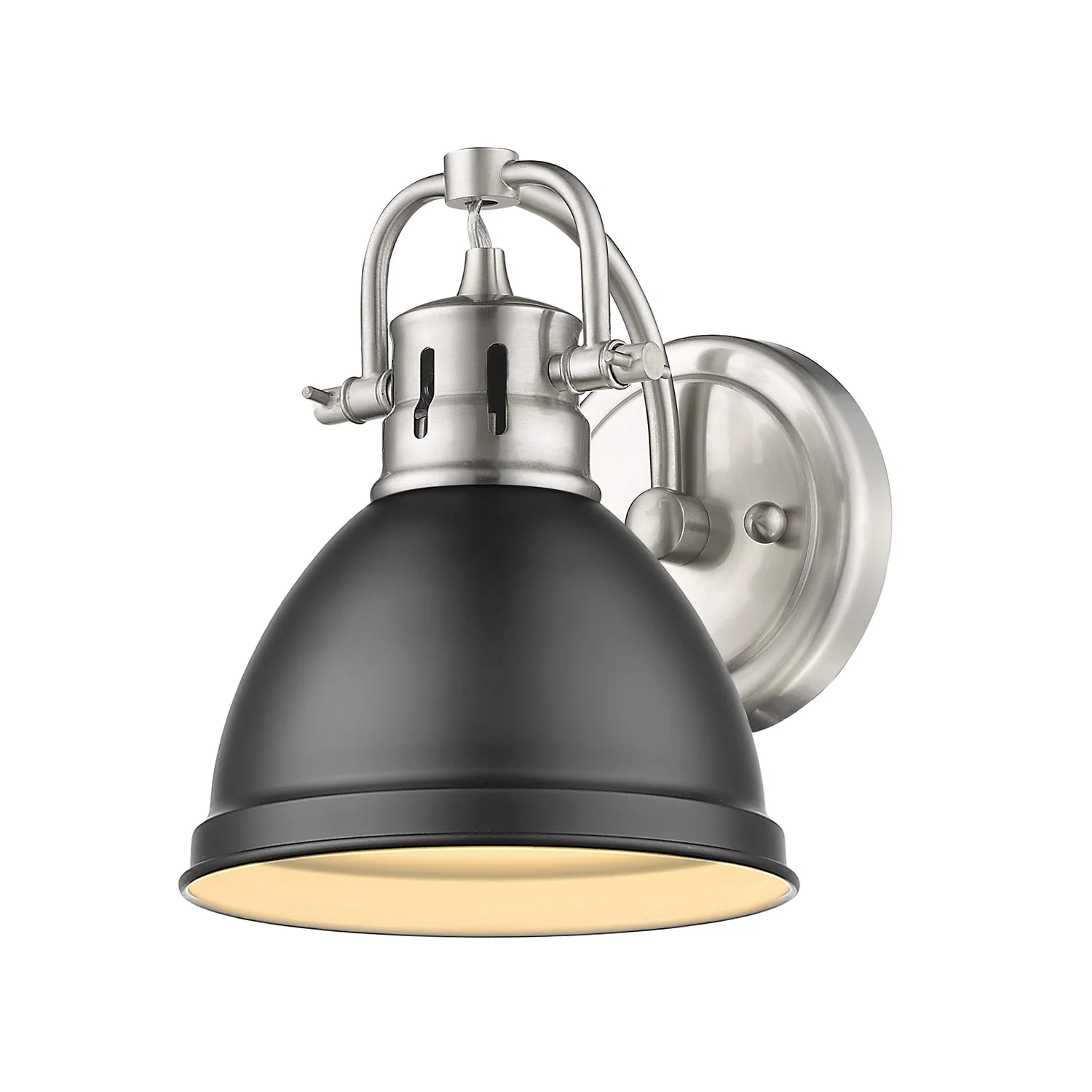 Duncan 1-light Vanity in Pewter and Matte Black shade