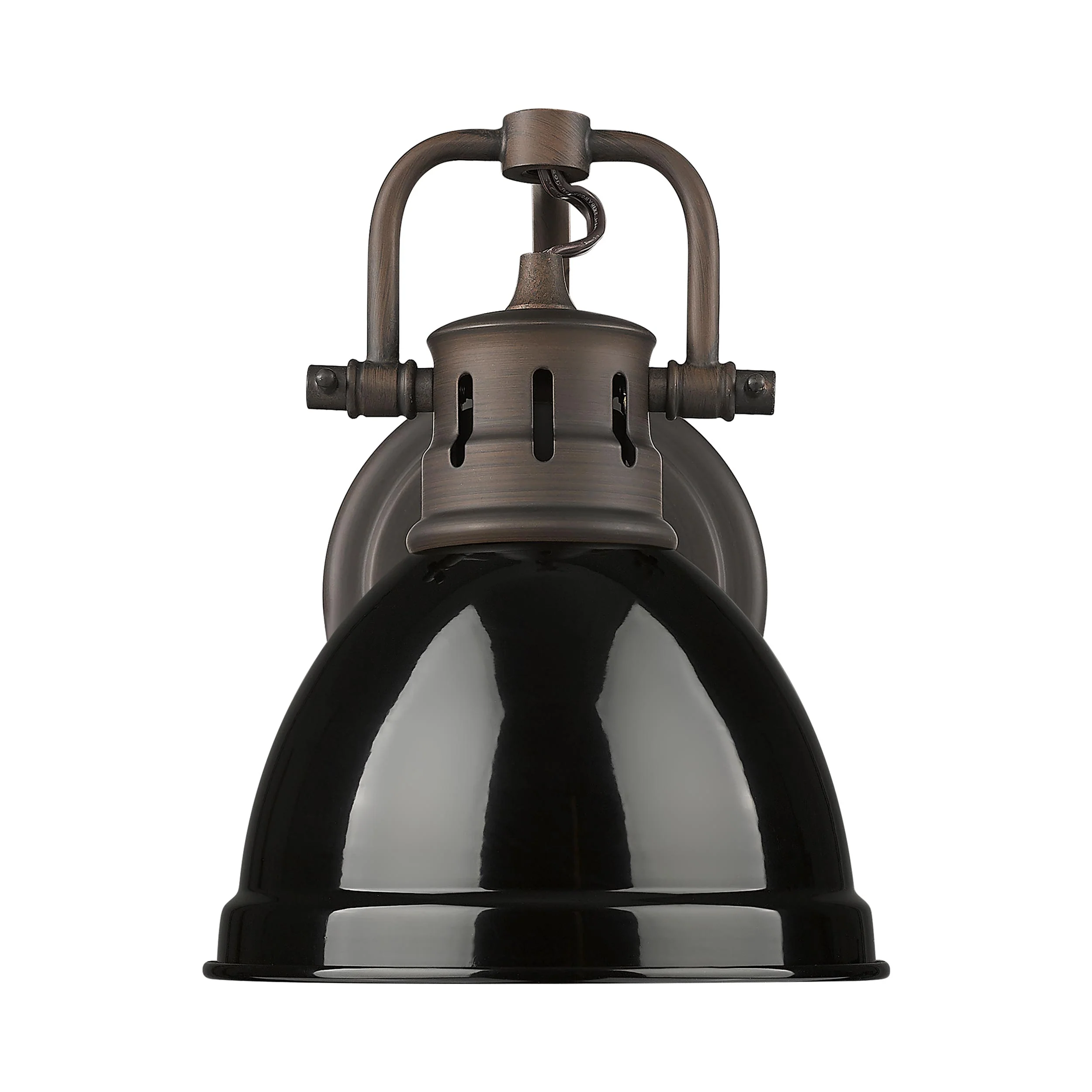 Duncan 1-light Vanity in Rubbed Bronze and Black shade - Image 2