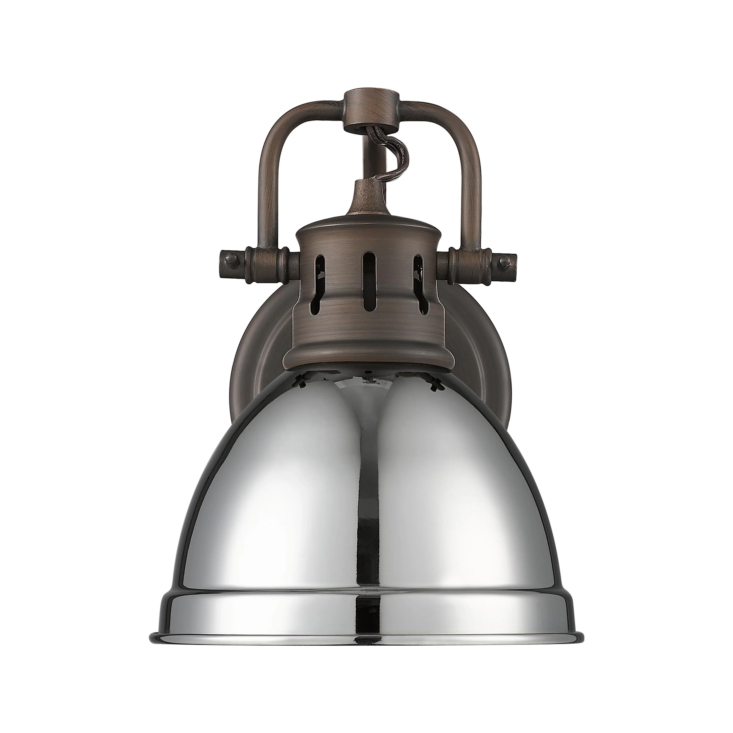 Duncan 1-light Vanity in Rubbed Bronze and Chrome shade - Image 2