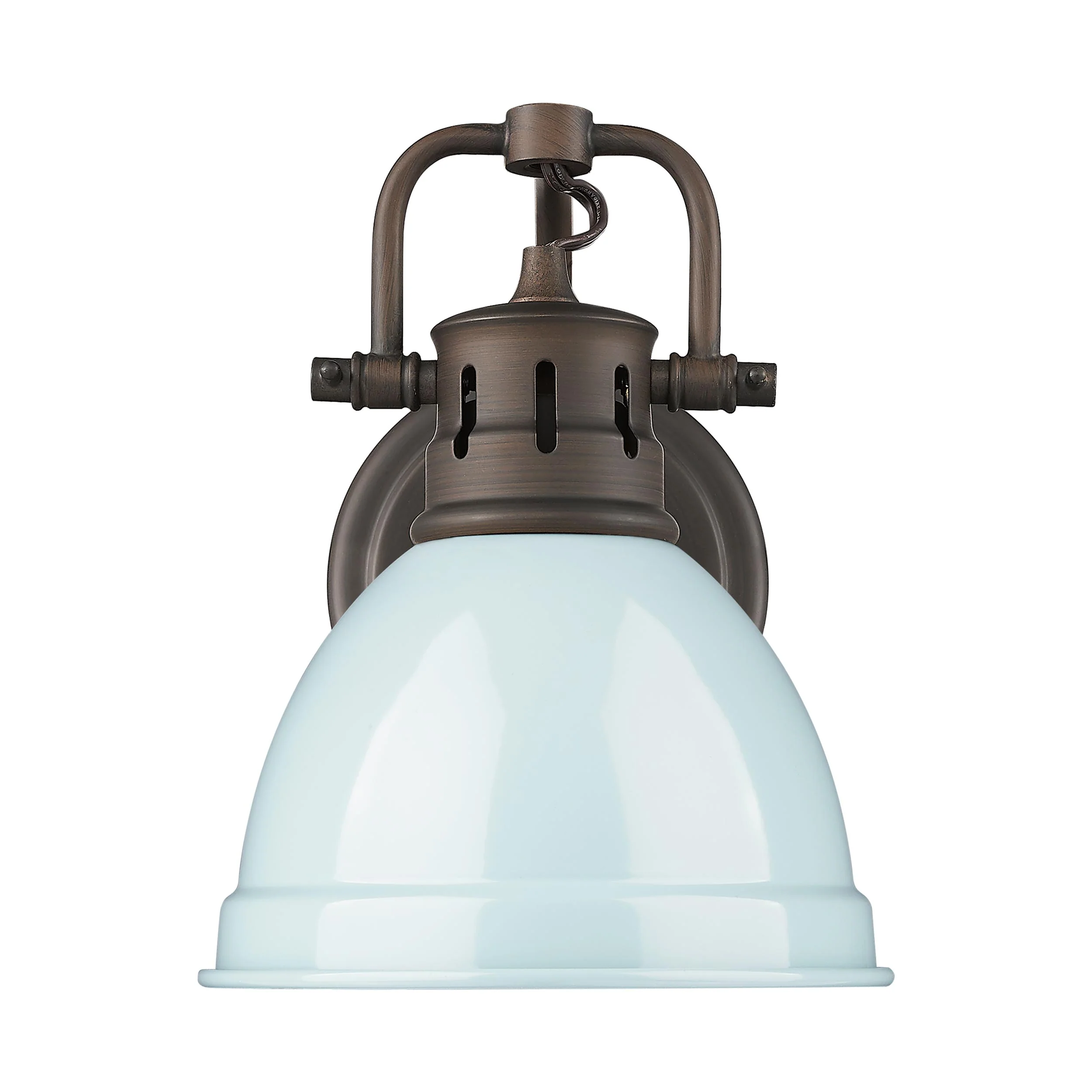 Duncan 1-light Vanity in Rubbed Bronze and Seafoam shade - Image 2