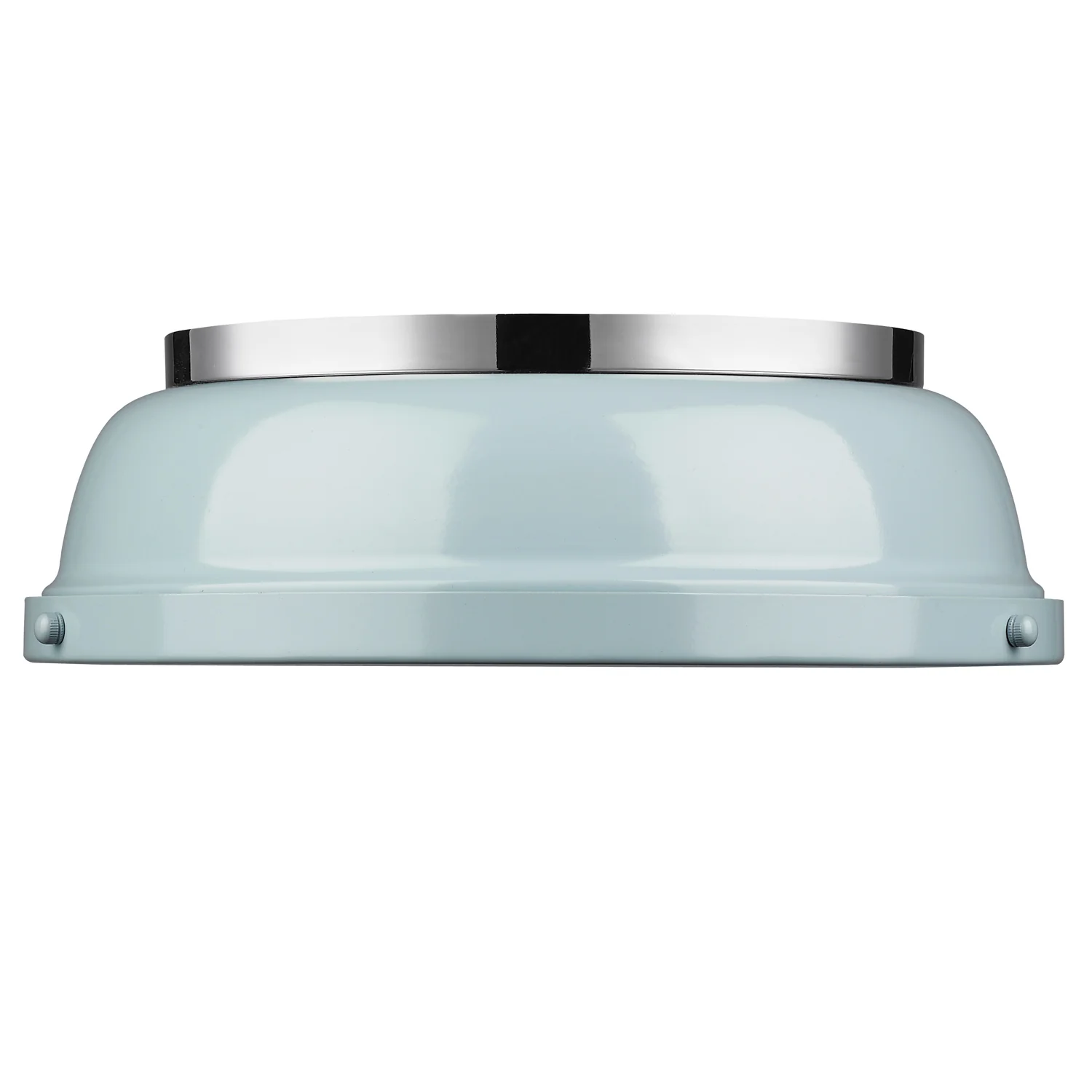 Duncan 2-light Flush Mount in Chrome and Seafoam shade - Image 3