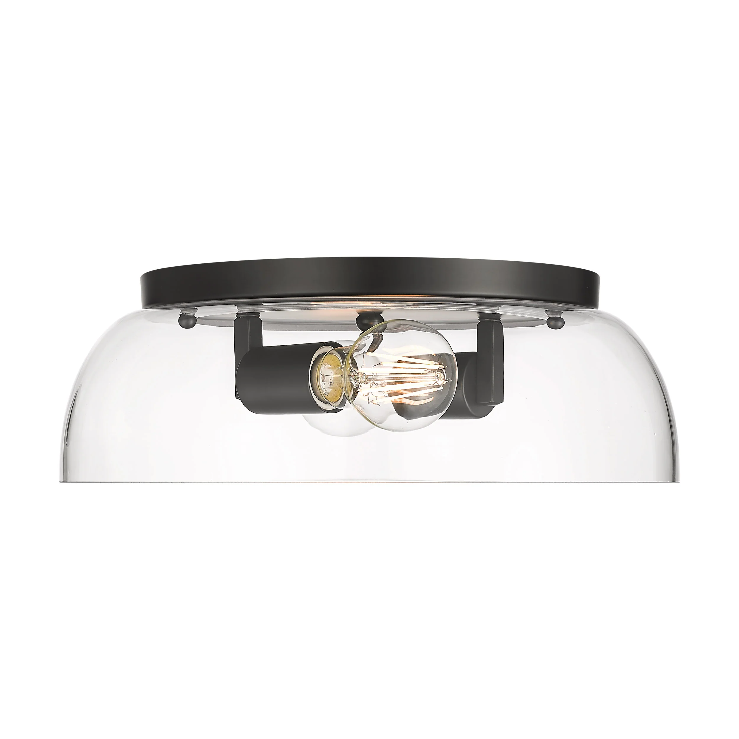 Duncan 2-light Flush Mount in Matte Black and Clear Glass - Image 3
