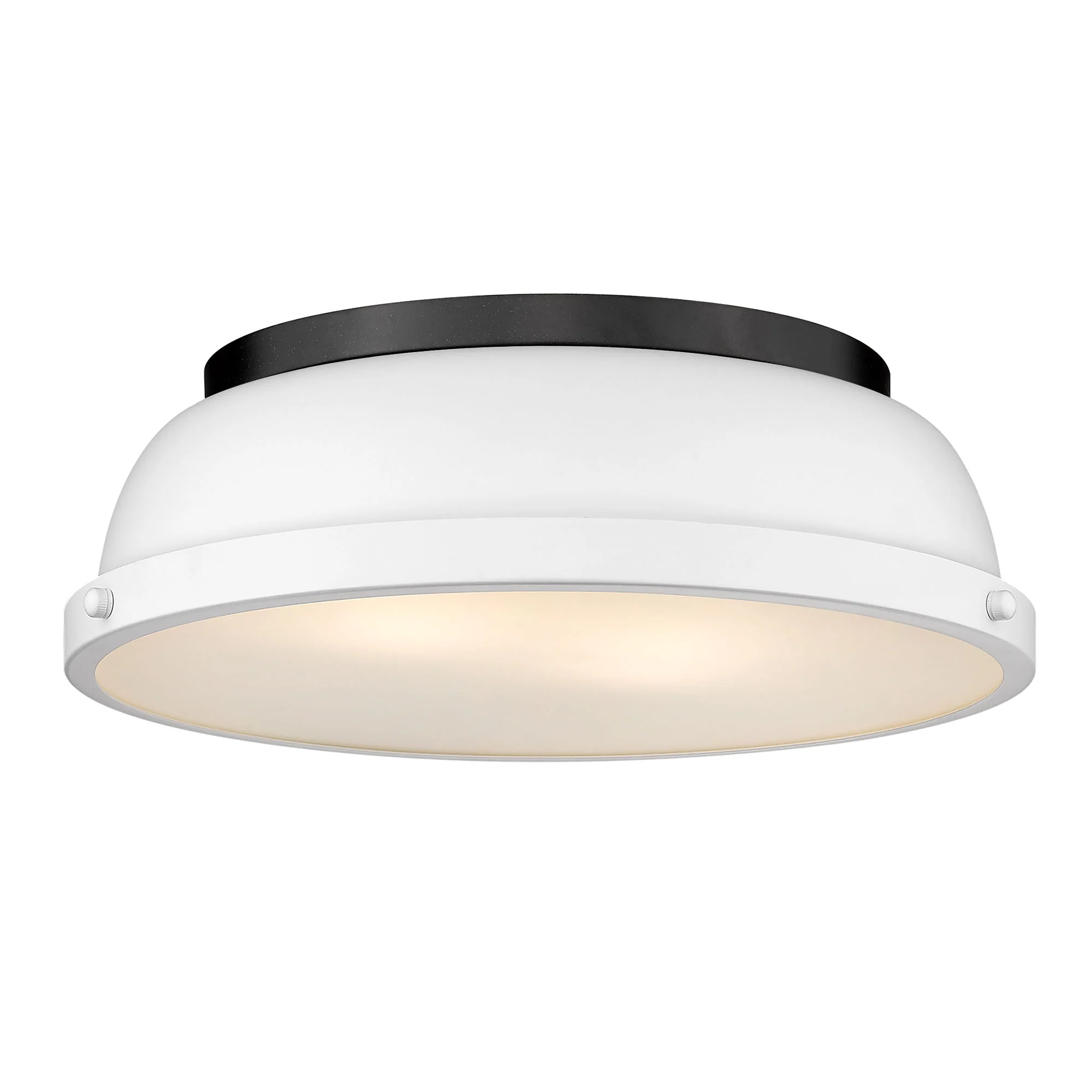Duncan 2-light Flush Mount in Matte Black and Matte White shade