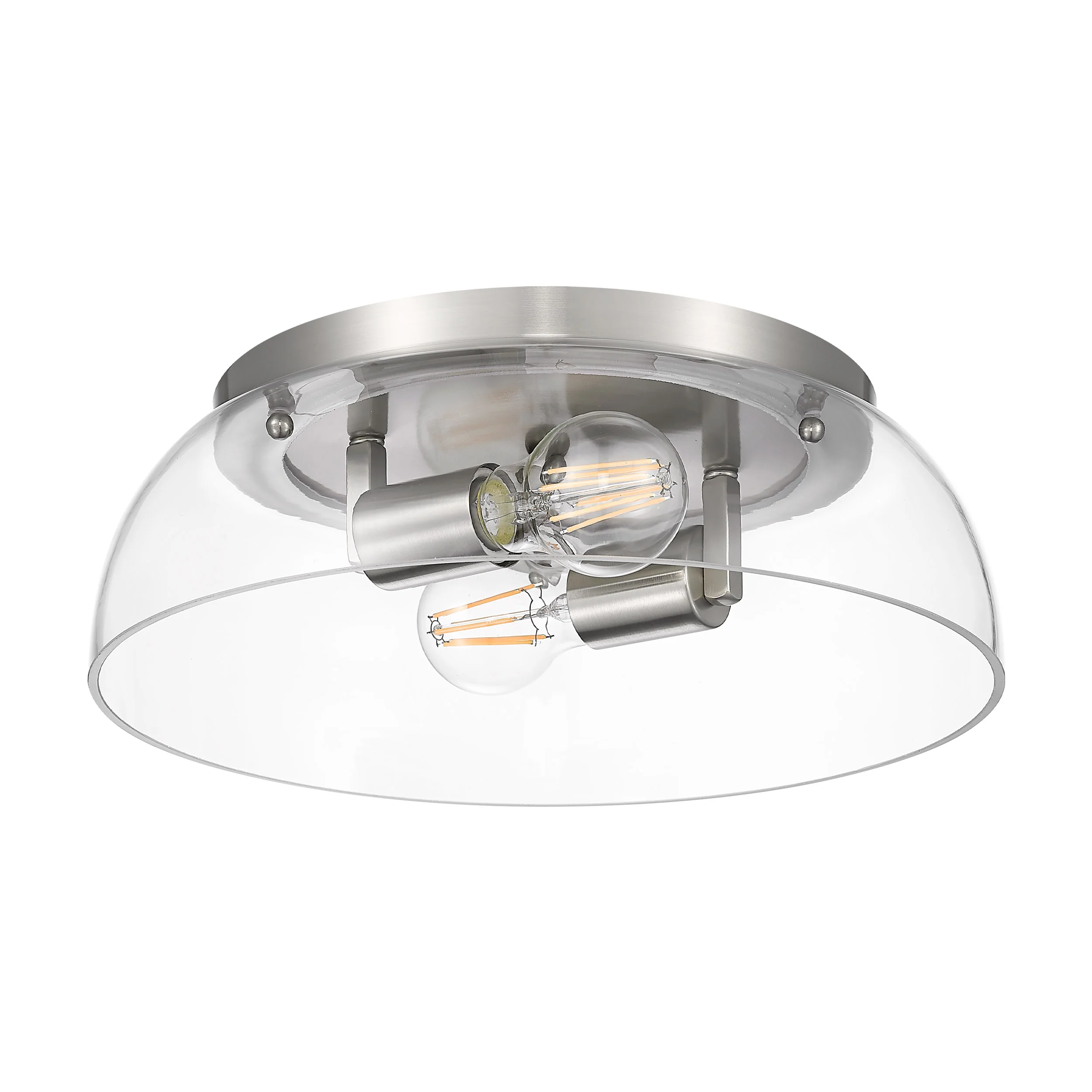 Duncan 2-light Flush Mount in Pewter and Clear Glass - Image 2