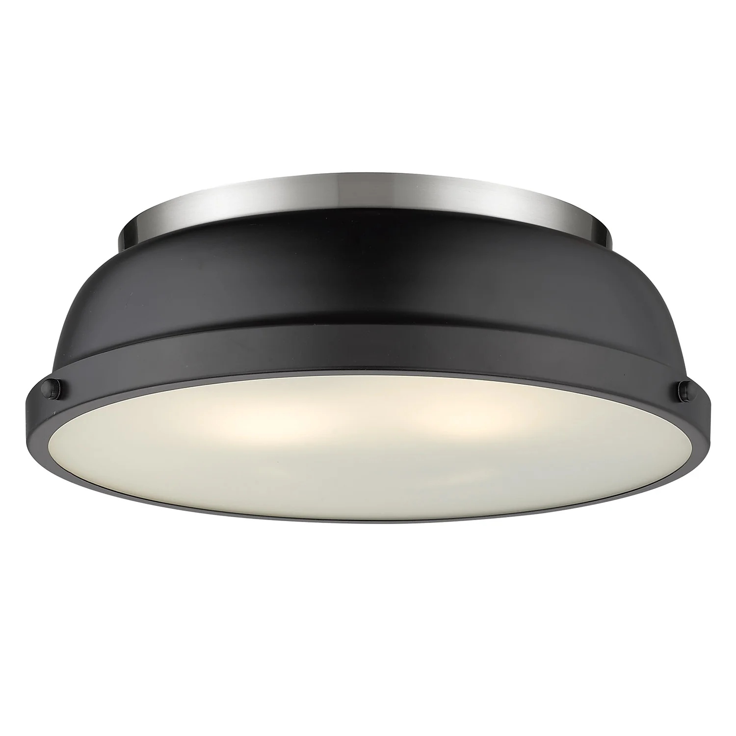 Duncan 2-light Flush Mount in Pewter and Matte Black shade