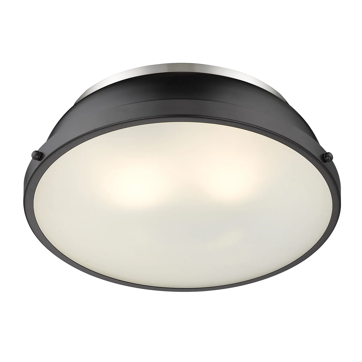 Duncan 2-light Flush Mount in Pewter and Matte Black shade - Image 2