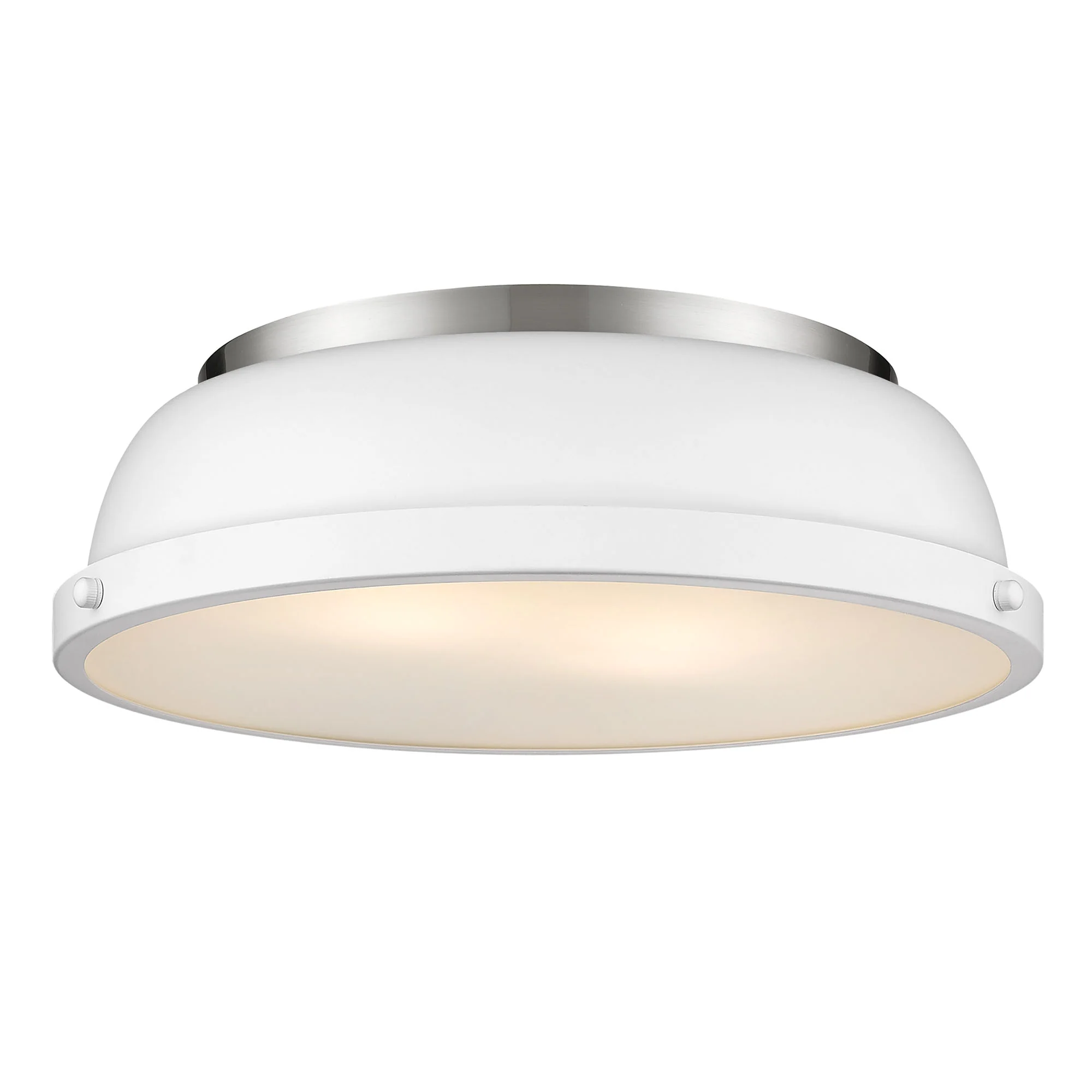 Duncan 2-light Flush Mount in Pewter and Matte White shade