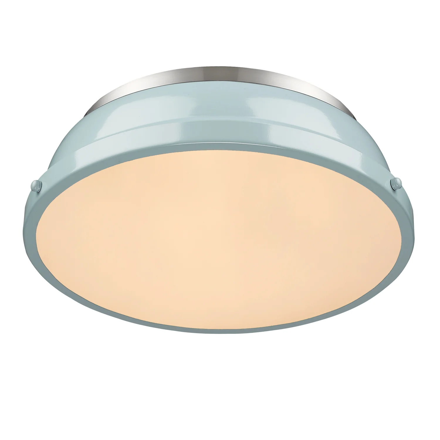 Duncan 2-light Flush Mount in Pewter and Seafoam shade - Image 2