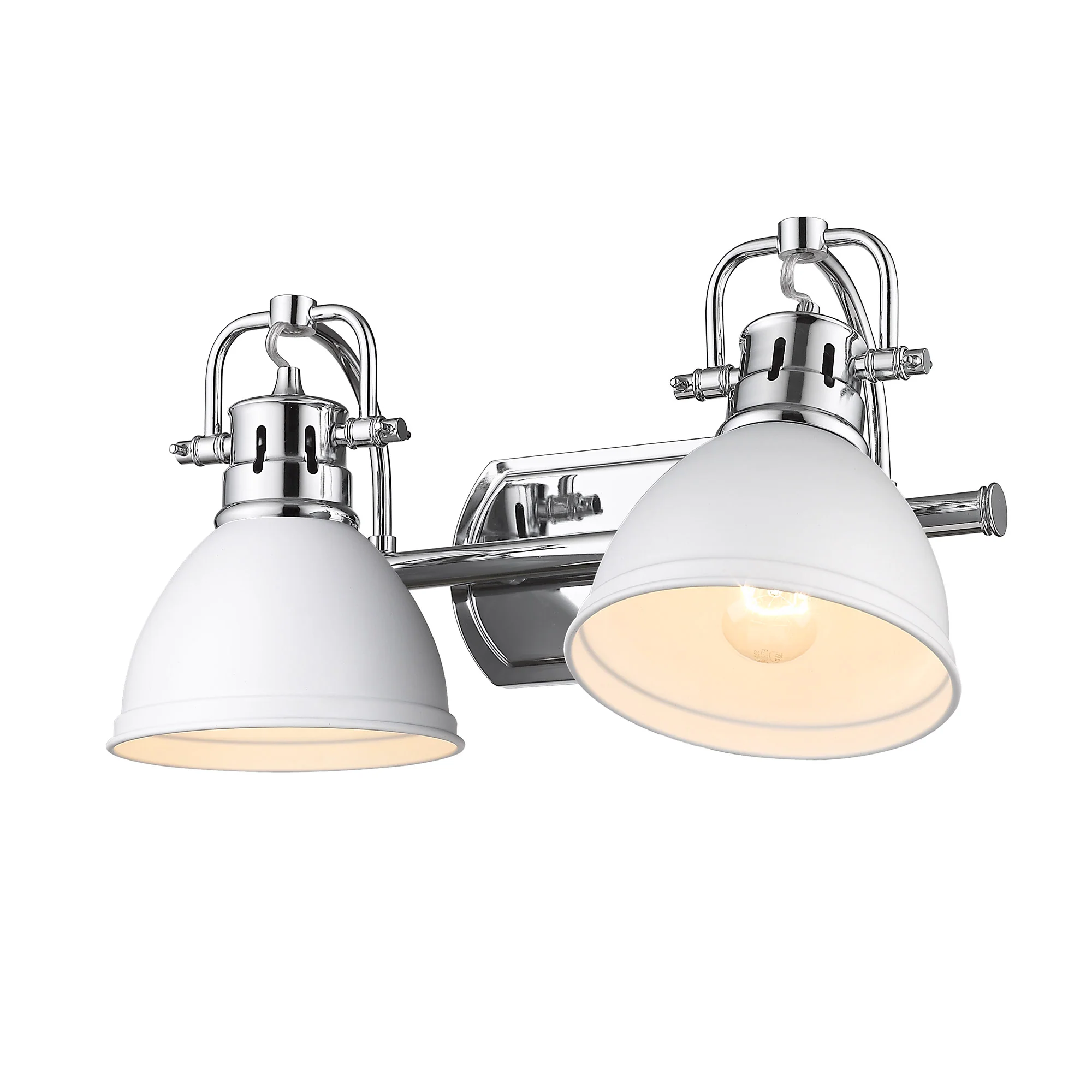 Duncan 2-light Vanity in Chrome and Matte White shade - Image 3