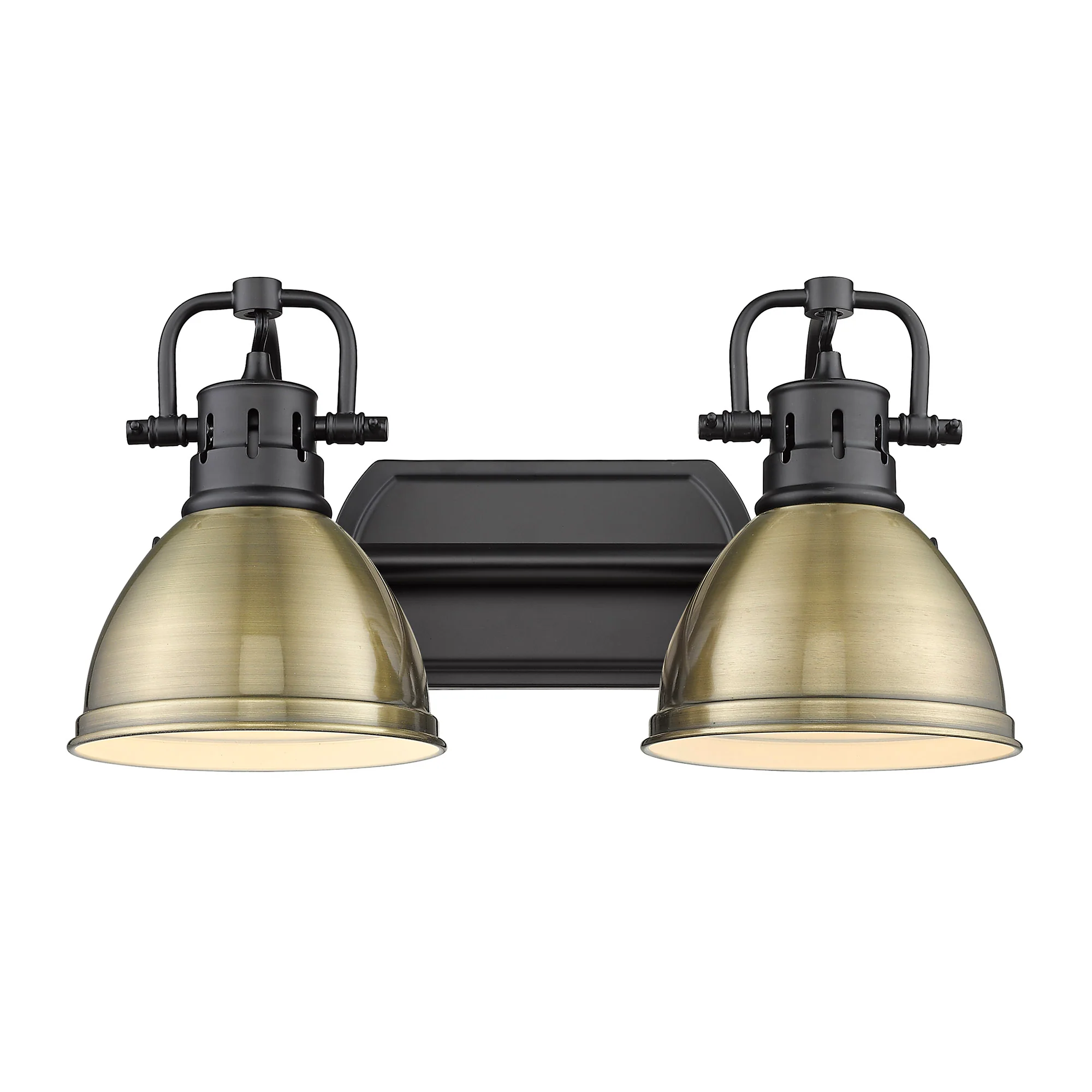 Duncan 2-light Vanity in Matte Black and Aged Brass shade - Image 2