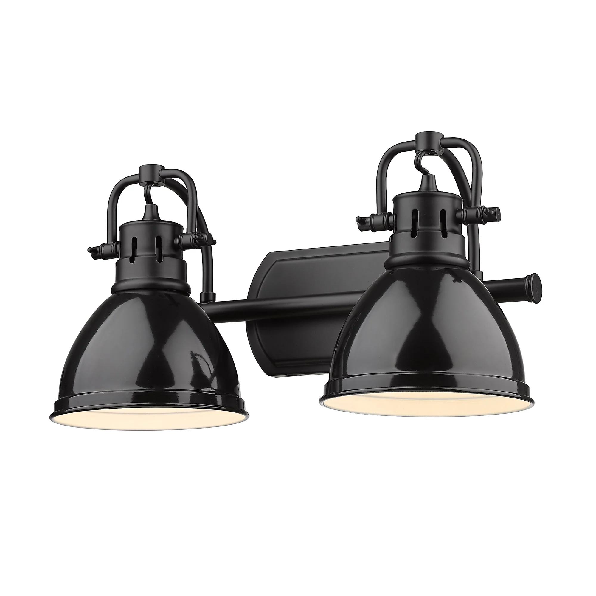 Duncan 2-light Vanity in Matte Black and Black shade