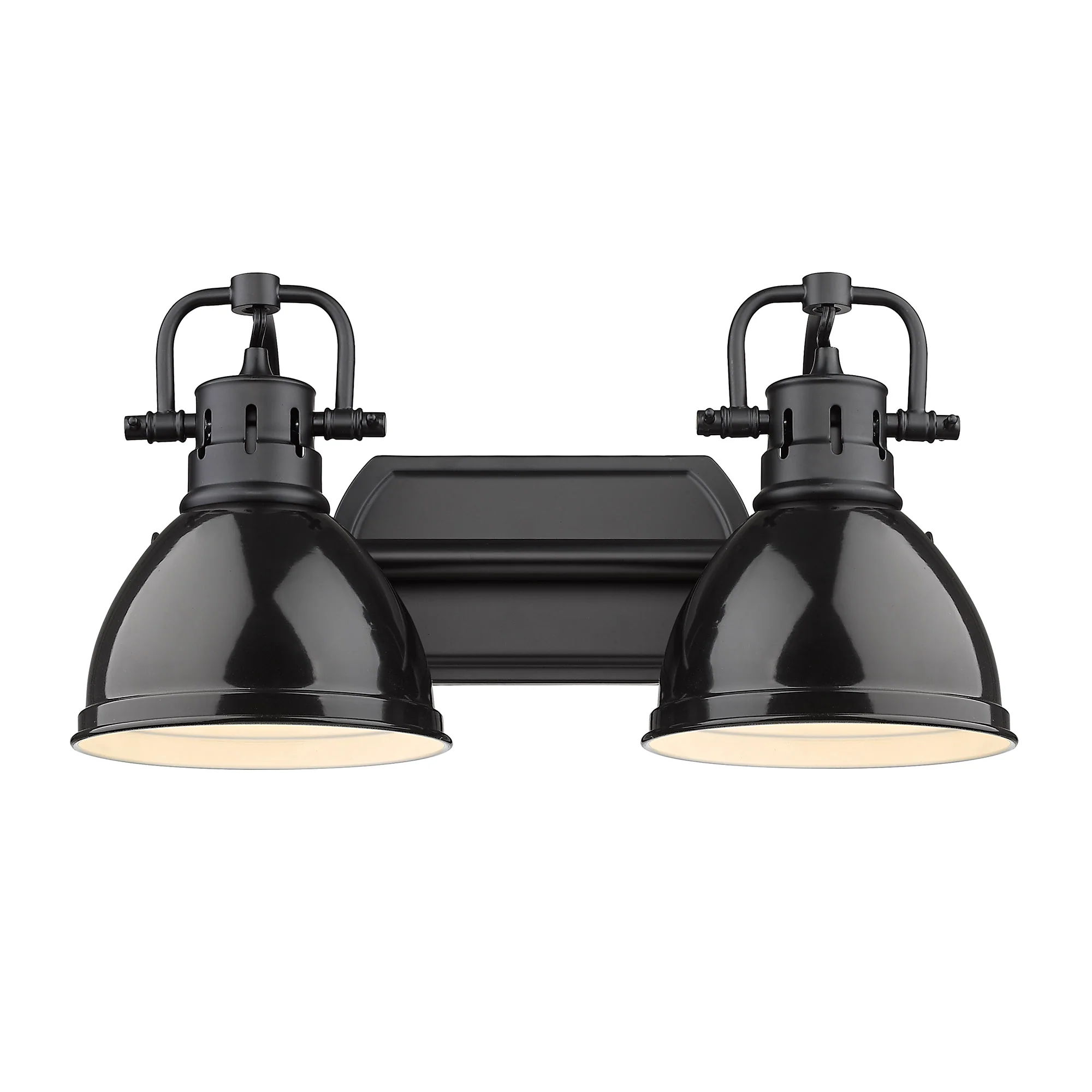 Duncan 2-light Vanity in Matte Black and Black shade - Image 2
