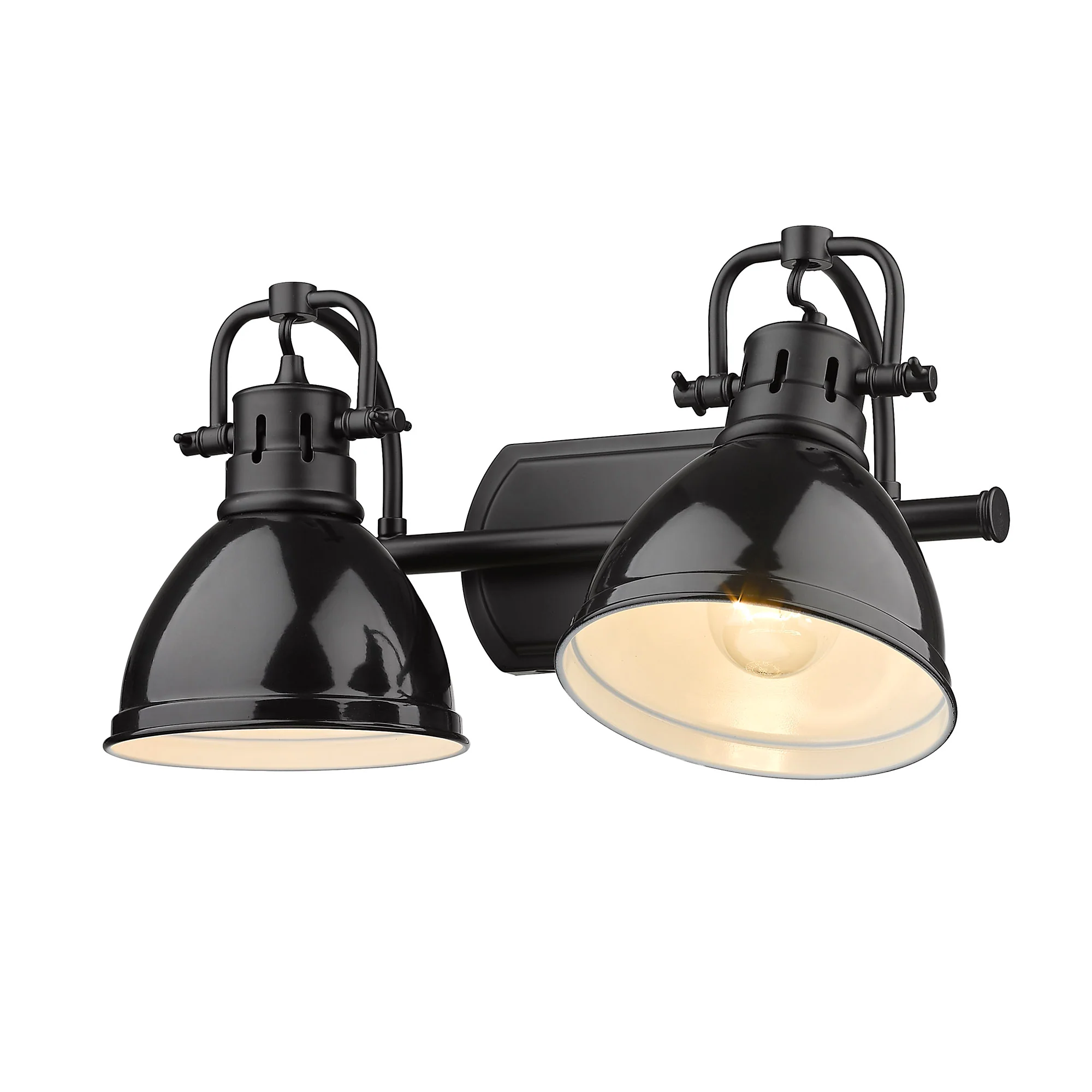 Duncan 2-light Vanity in Matte Black and Black shade - Image 3