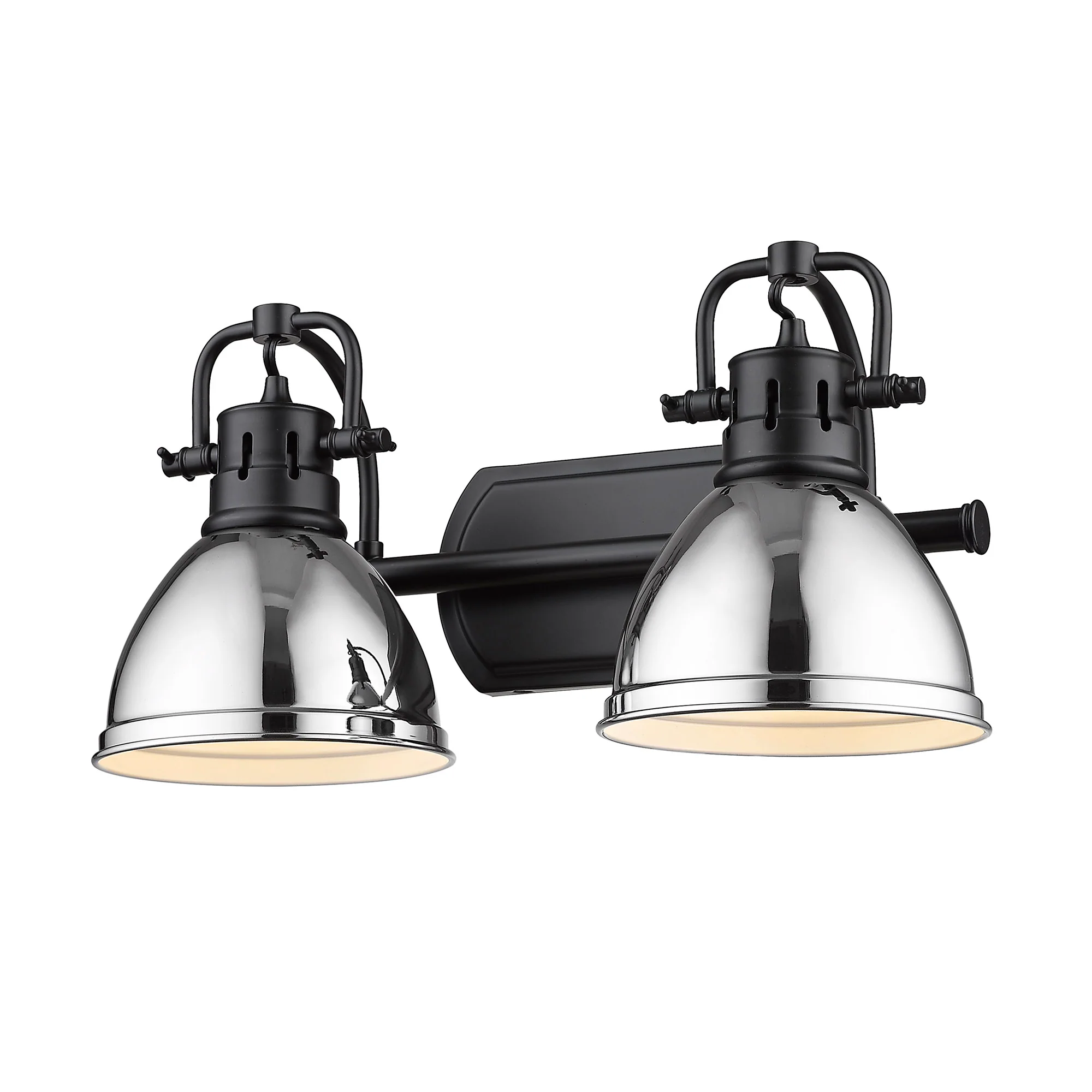Duncan 2-light Vanity in Matte Black and Chrome shade