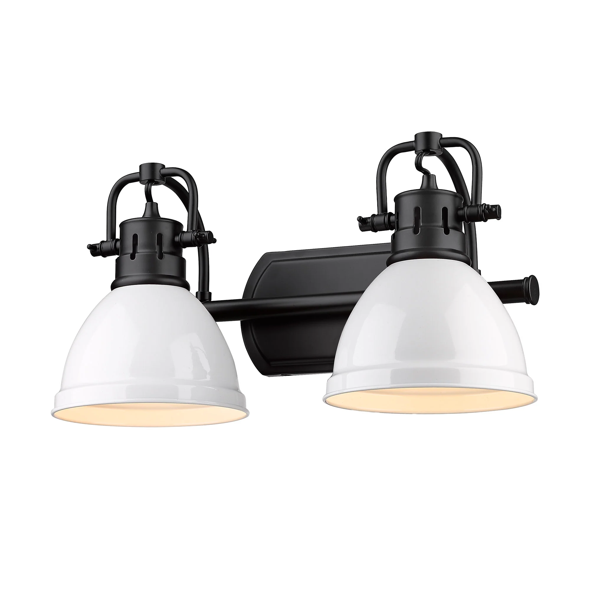 Duncan 2-light Vanity in Matte Black and White shade