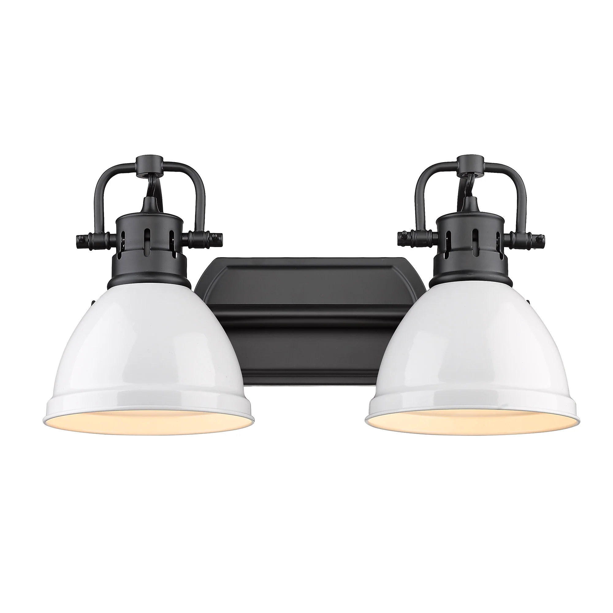 Duncan 2-light Vanity in Matte Black and White shade - Image 2
