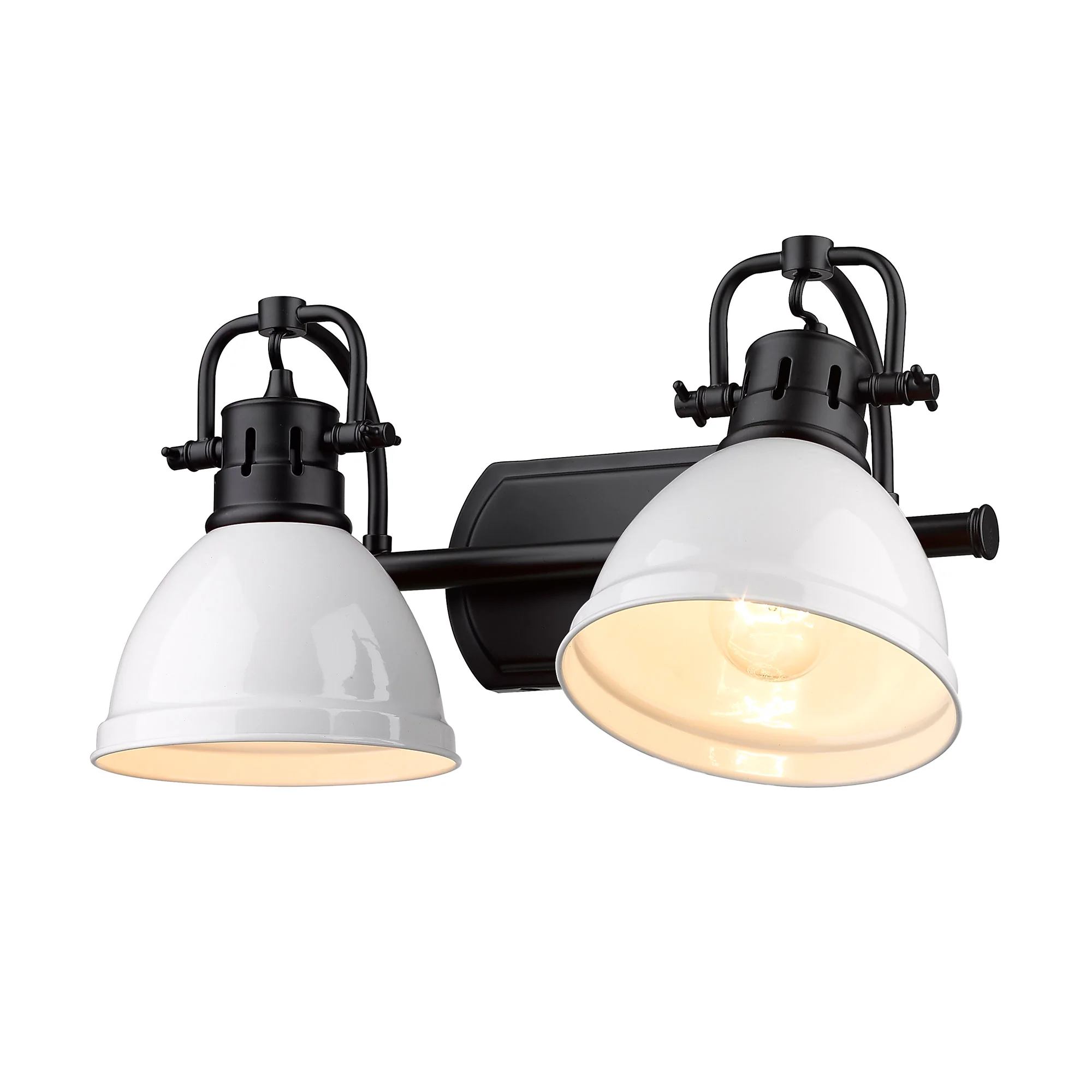 Duncan 2-light Vanity in Matte Black and White shade - Image 3
