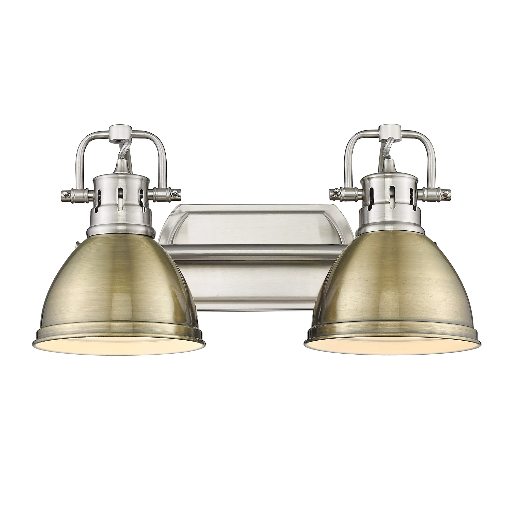 Duncan 2-light Vanity in Pewter and Aged Brass shade - Image 2