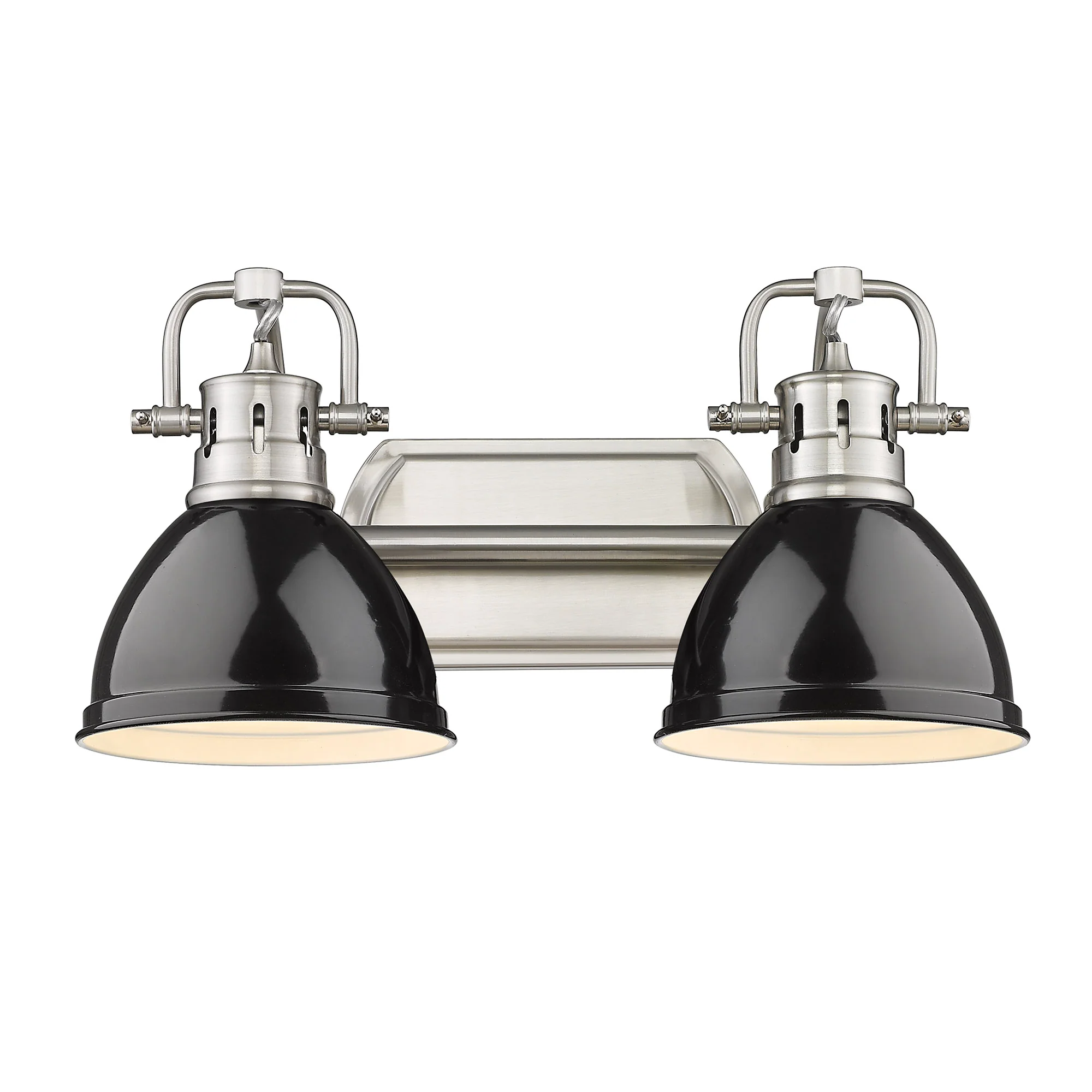 Duncan 2-light Vanity in Pewter and Black shade - Image 2