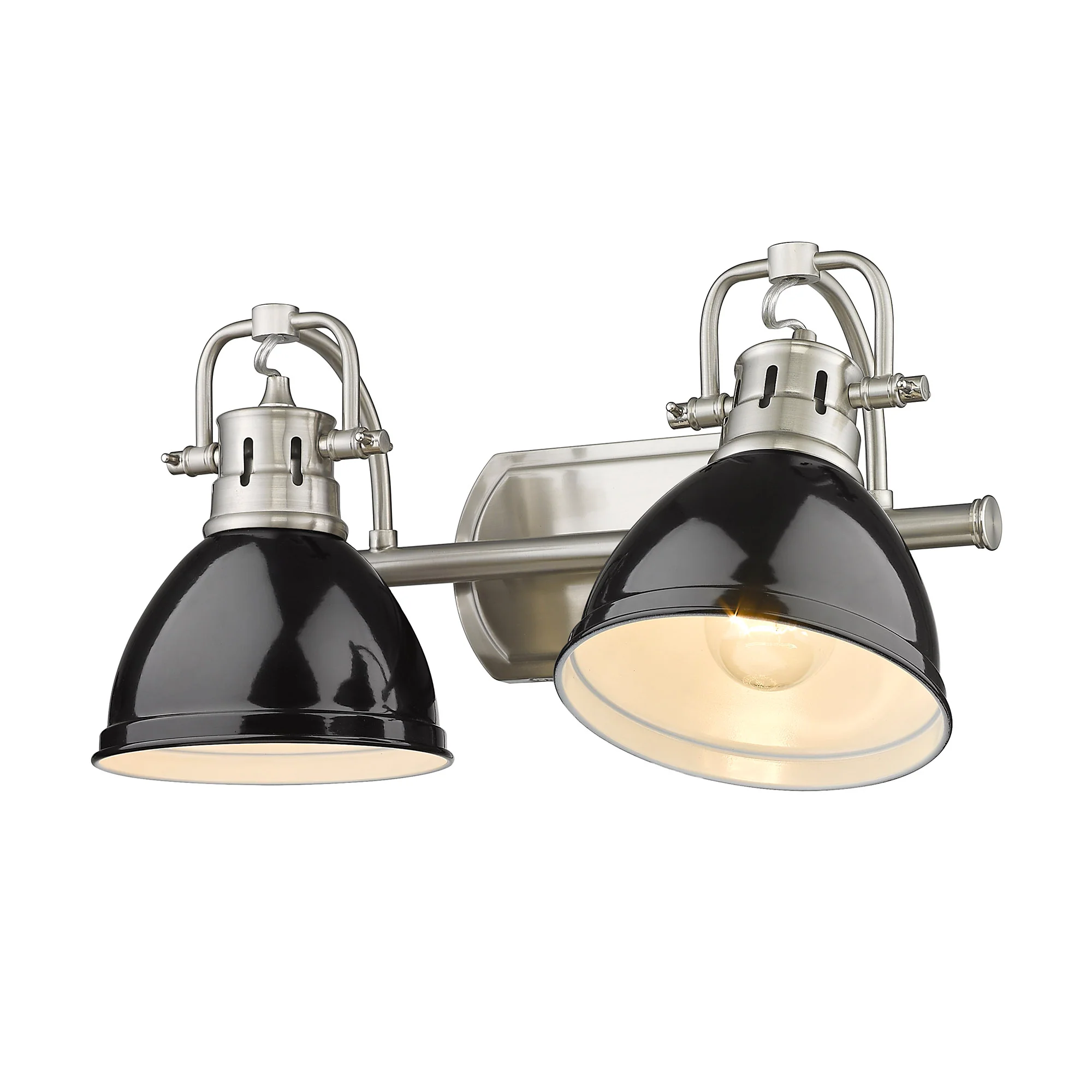 Duncan 2-light Vanity in Pewter and Black shade - Image 3