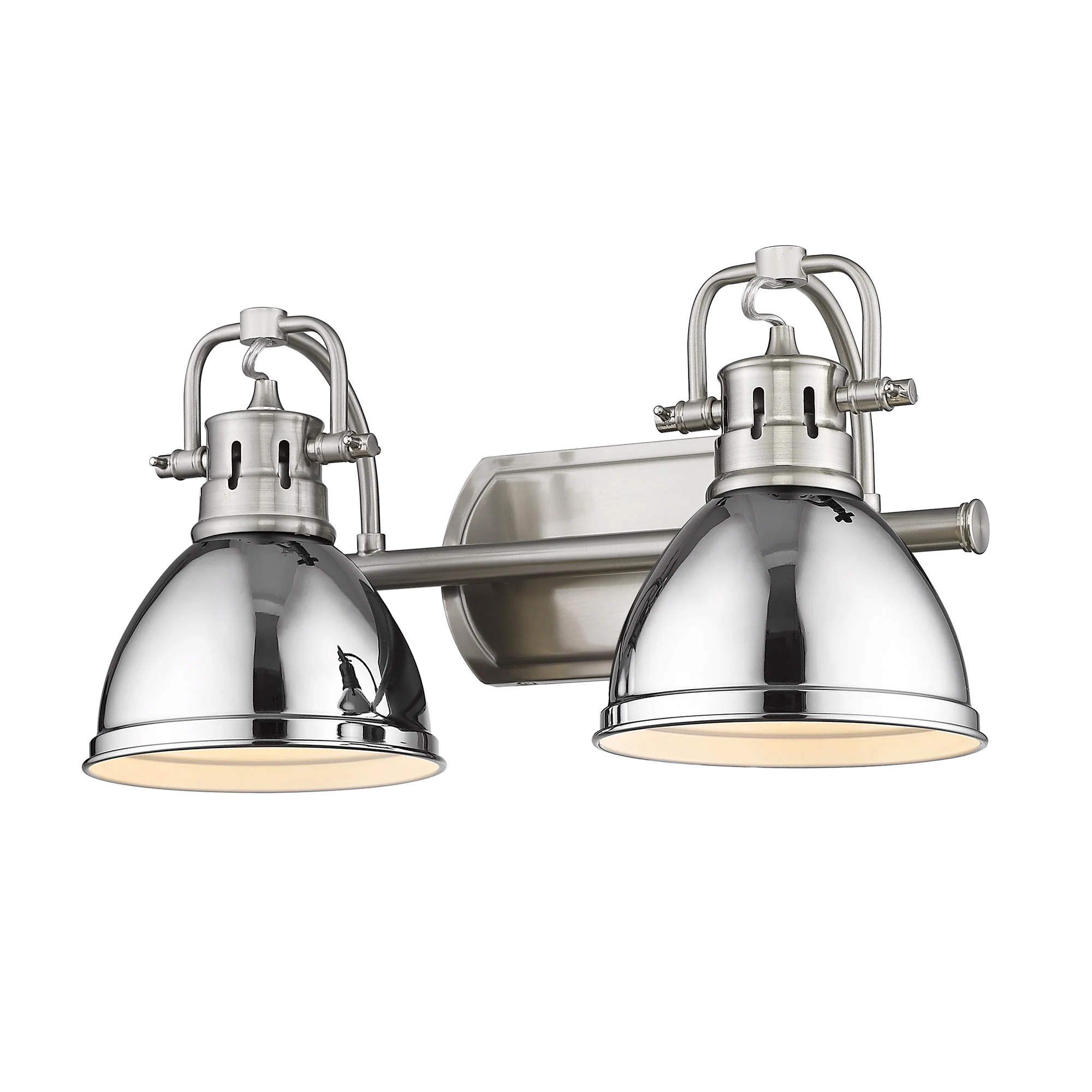 Duncan 2-light Vanity in Pewter and Chrome shade