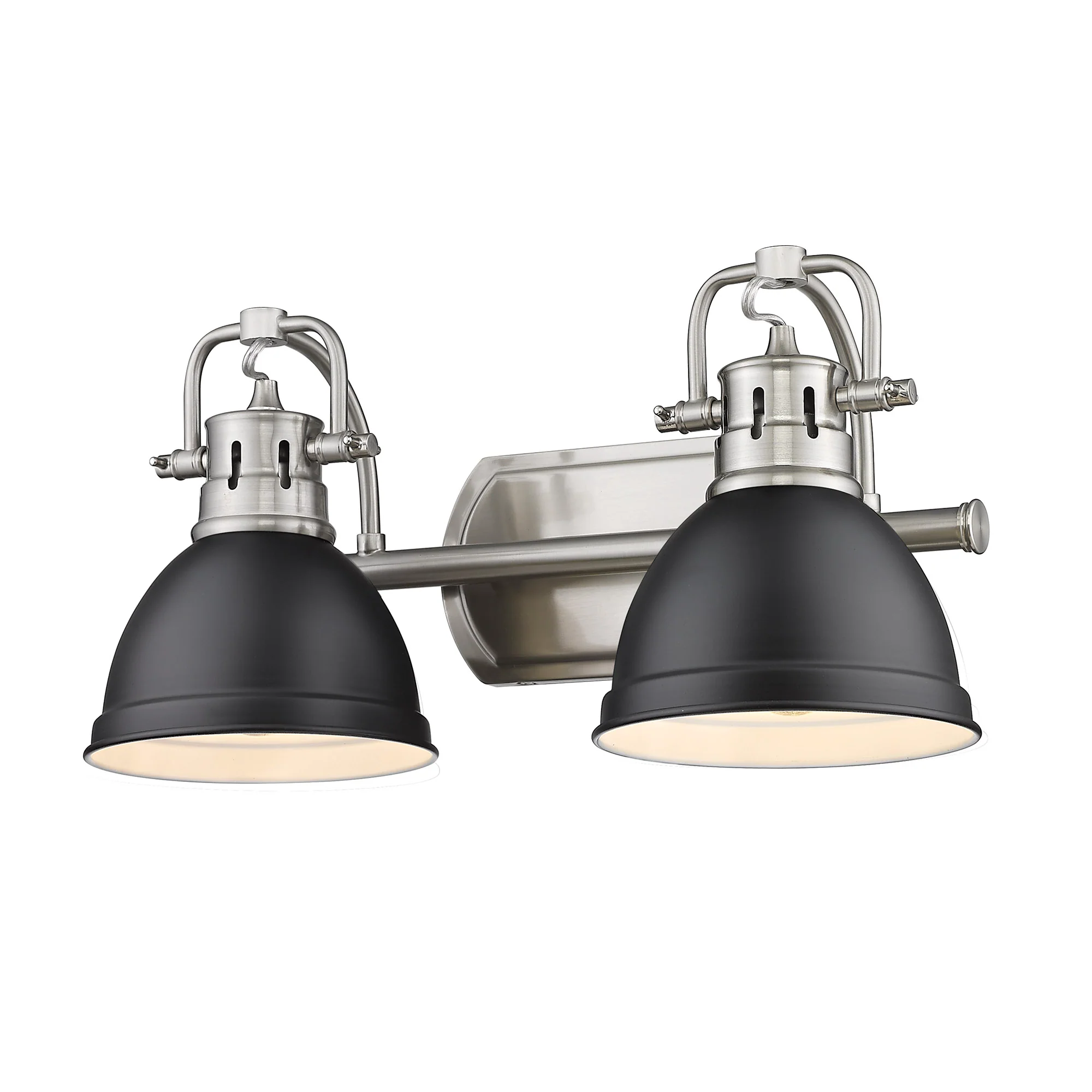 Duncan 2-light Vanity in Pewter and Matte Black shade