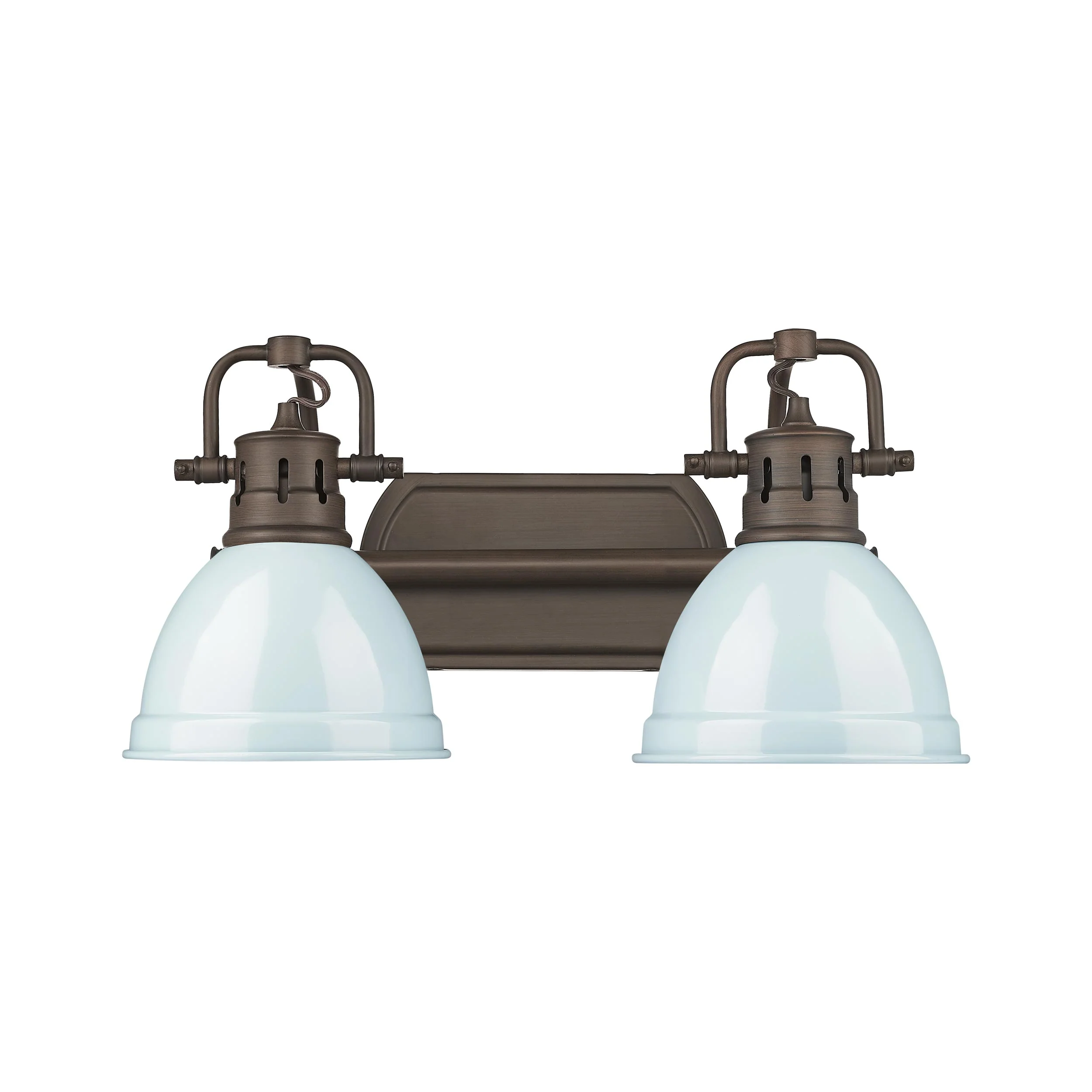 Duncan 2-light Vanity in Rubbed Bronze and Seafoam shade - Image 2
