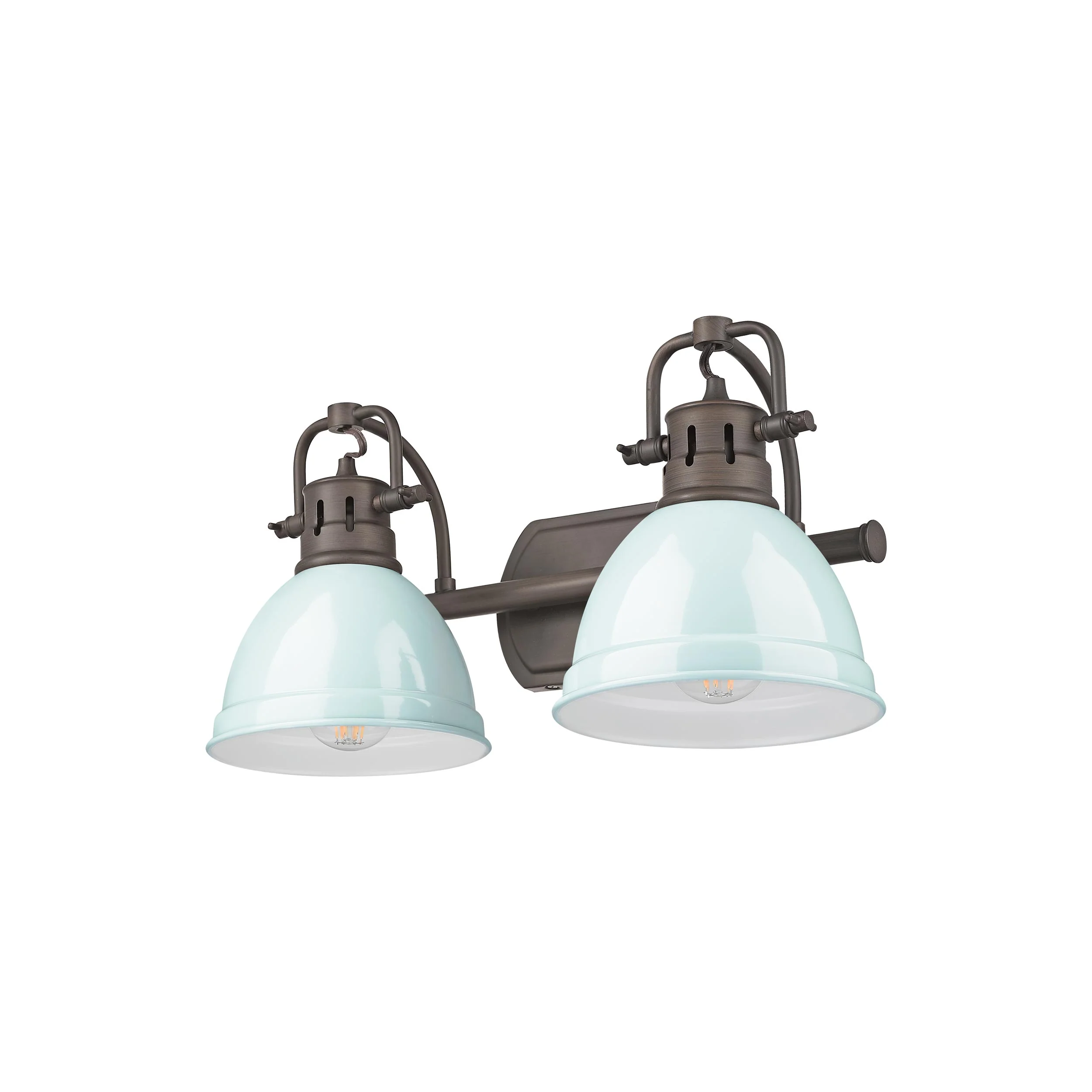 Duncan 2-light Vanity in Rubbed Bronze and Seafoam shade - Image 4
