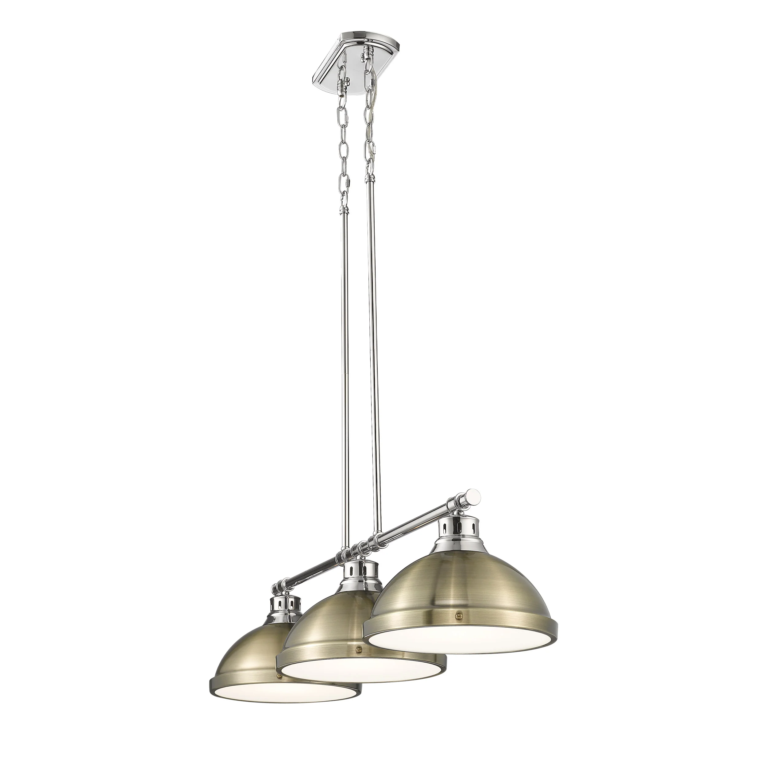 Duncan 3-light Island Light in Chrome and Aged Brass shade - Image 4