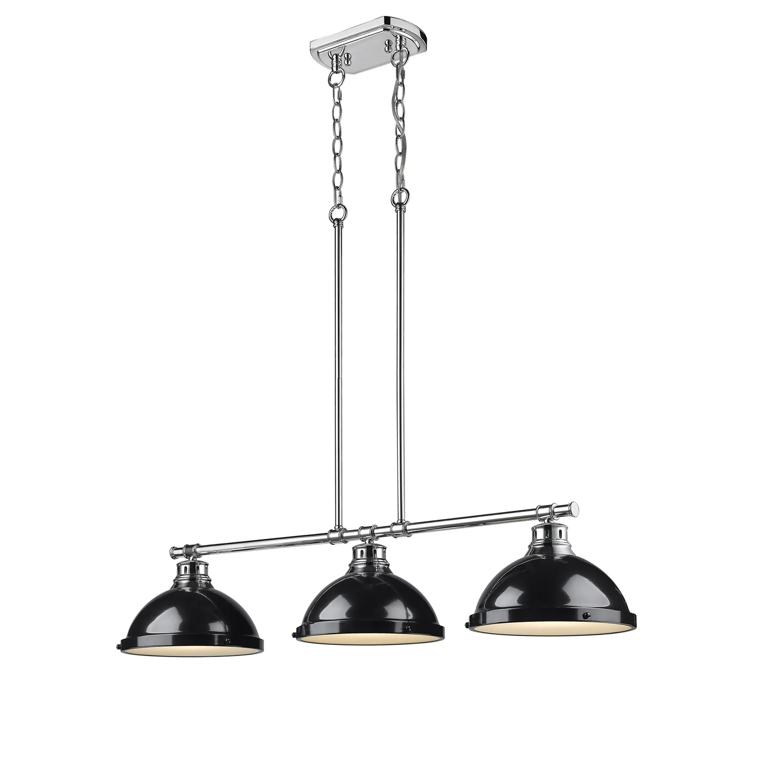 Duncan 3-light Island Light in Chrome and Black shade - Image 2