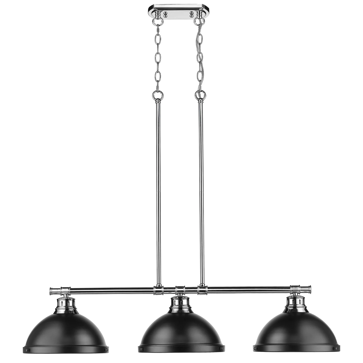 Duncan 3-light Island Light in Chrome and Matte Black shade - Image 3