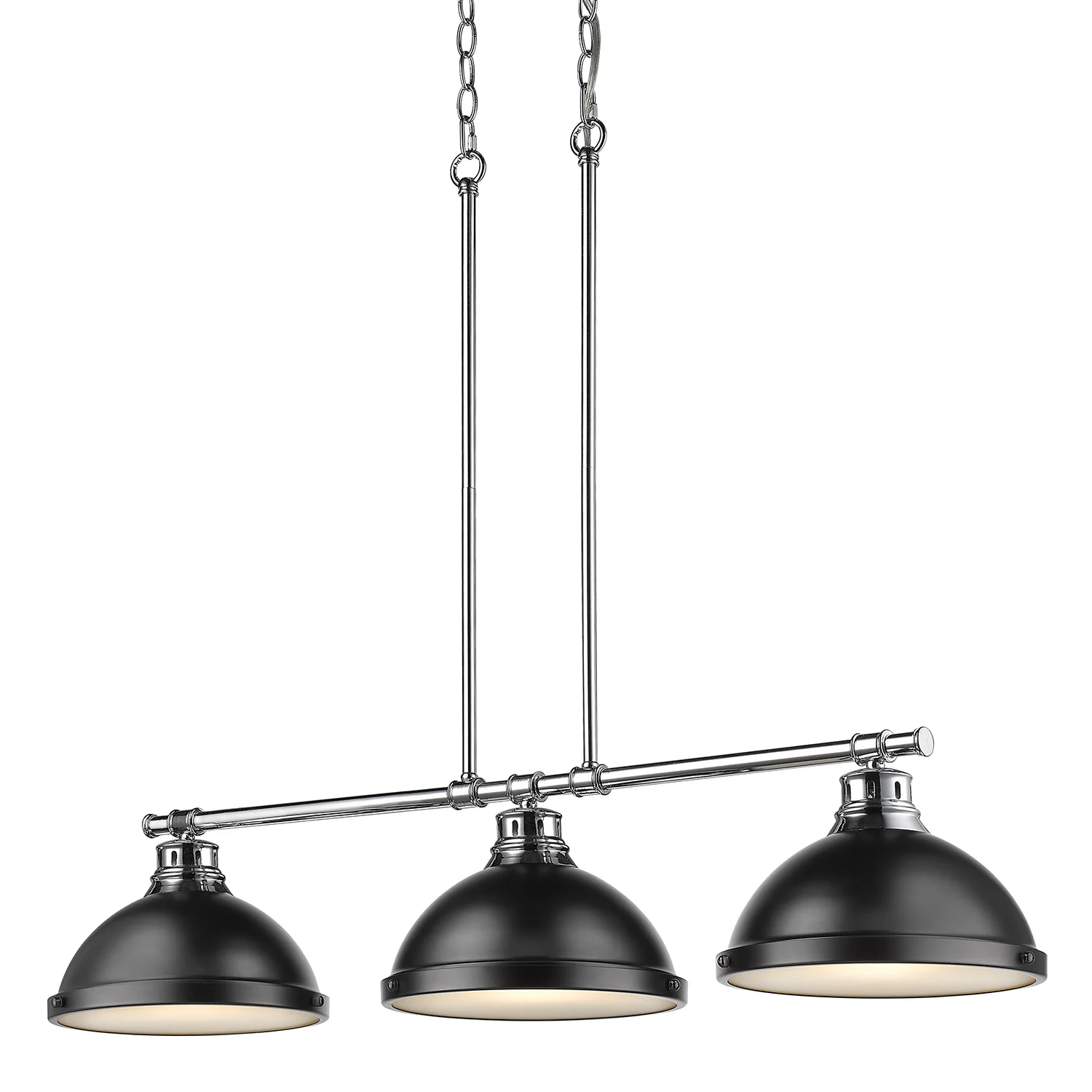 Duncan 3-light Island Light in Chrome and Matte Black shade - Image 4